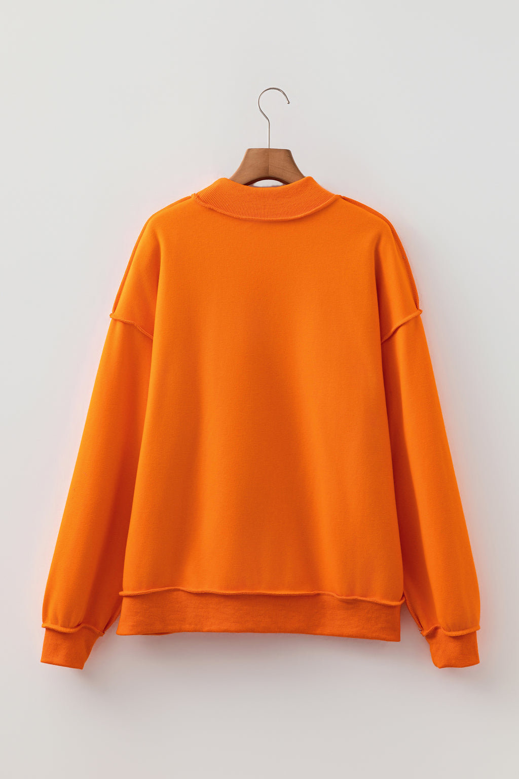 Red Dahlia Oversize Drop Shoulder Reversible Mock Neck Sweatshirt