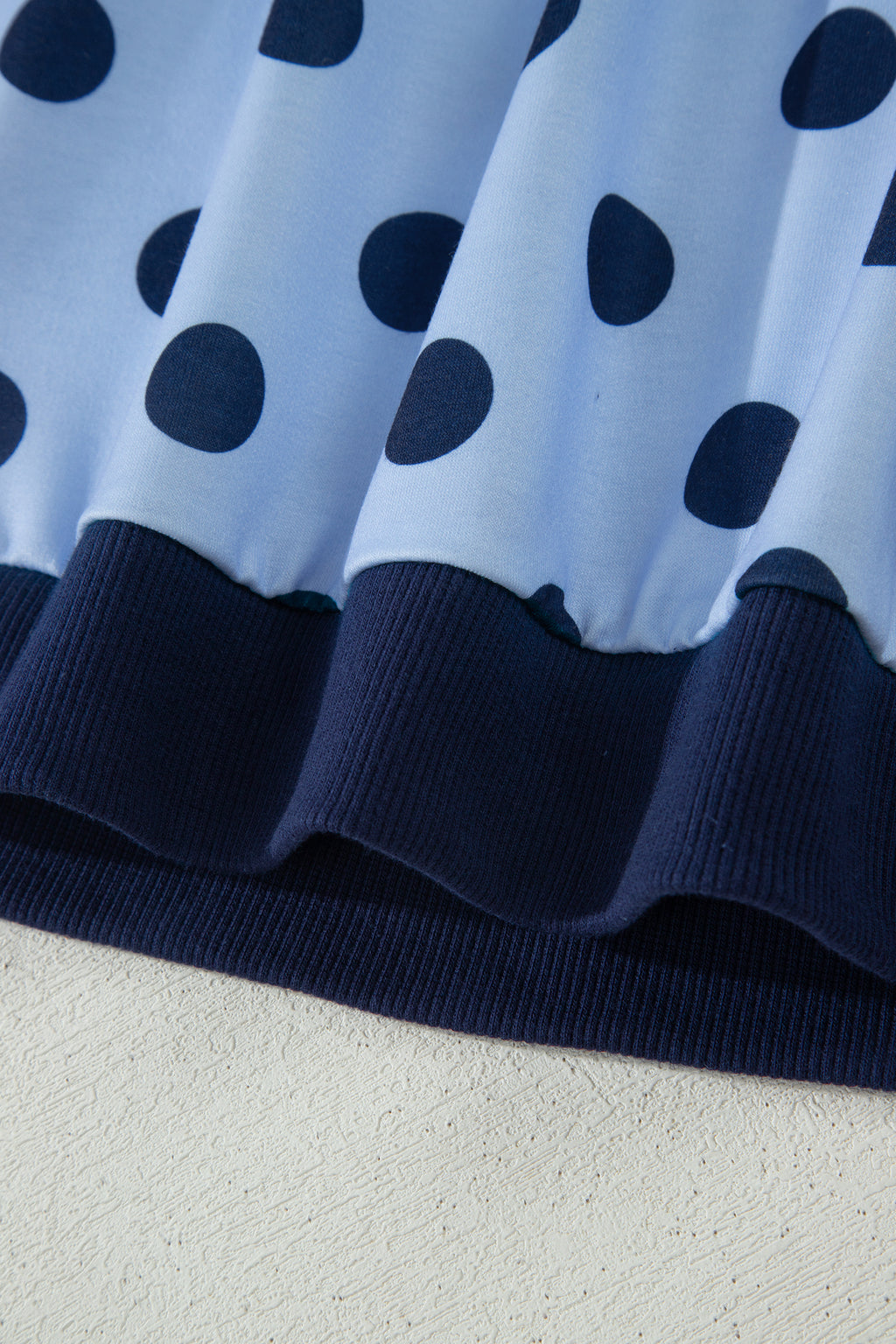 Pink Color Block Trim Polka Dot Casual Tee