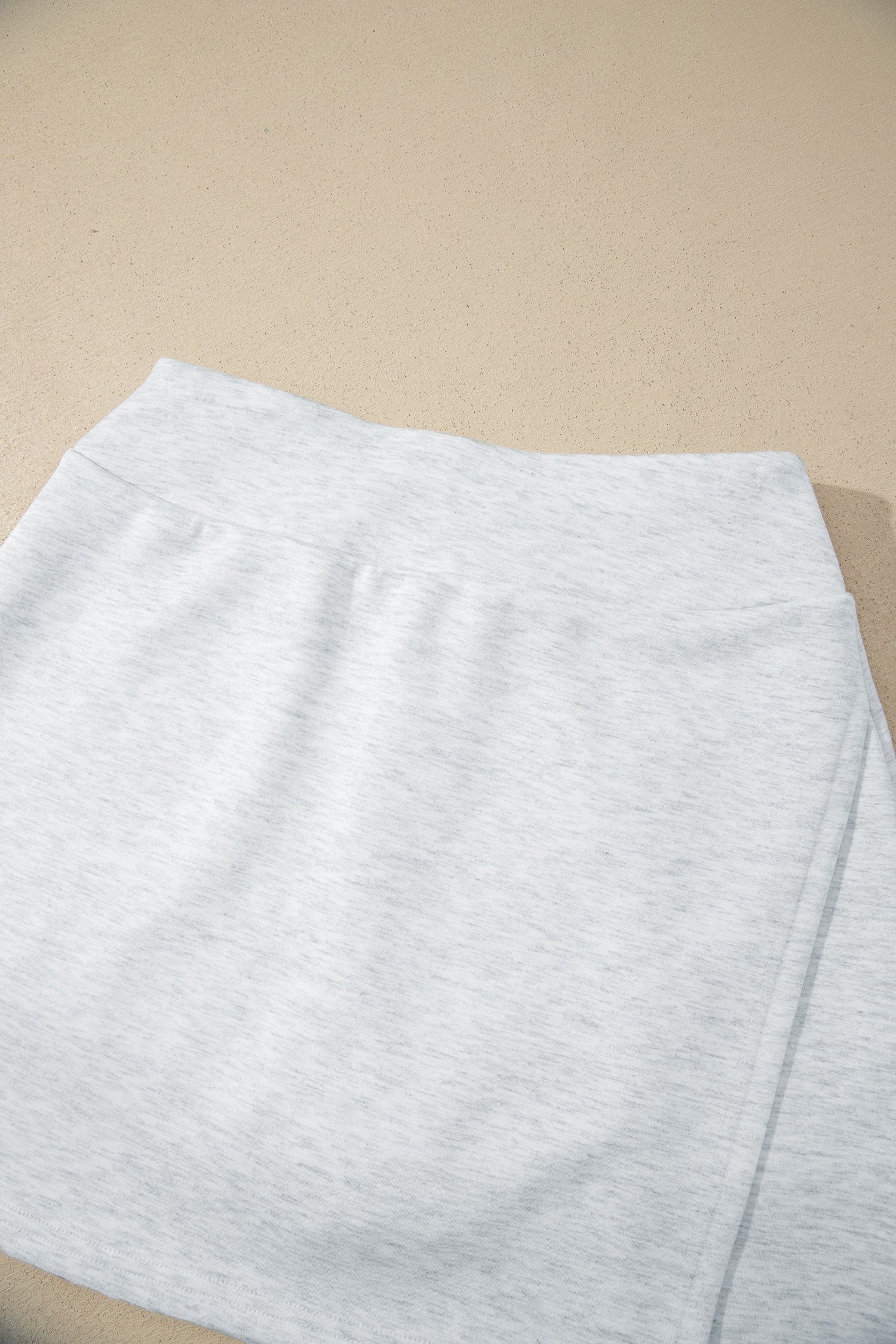 Light Grey Solid Color Sleeveless Zipper Tank and Skort Set