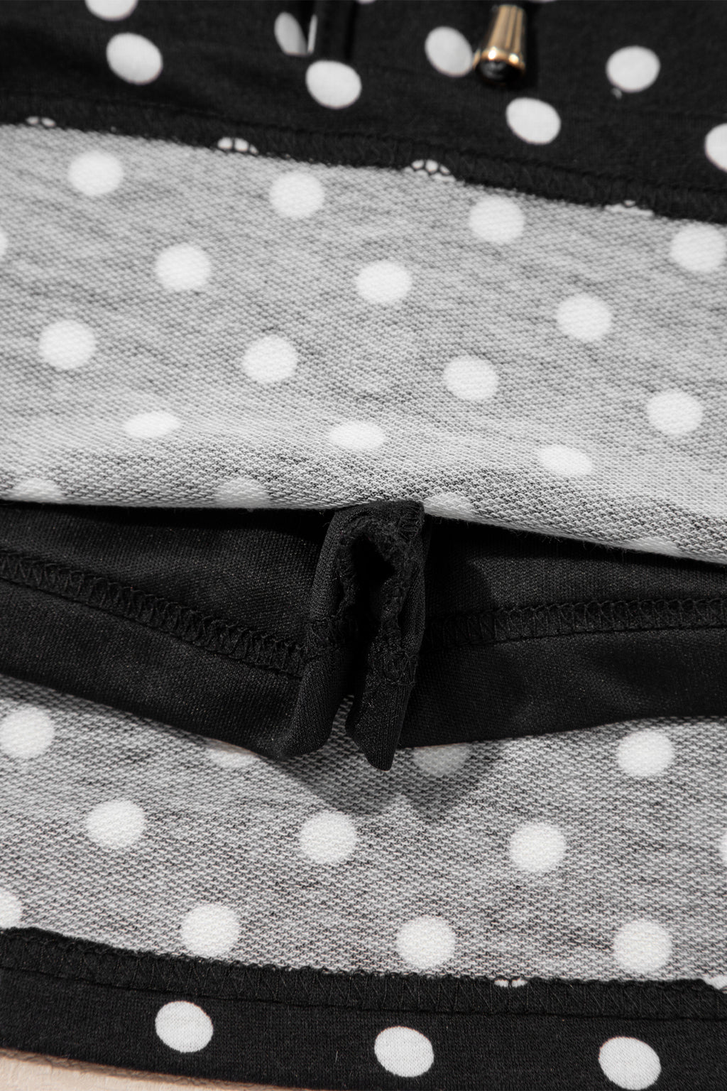 Black Polka Dot Drawstring Casual Mini Skort