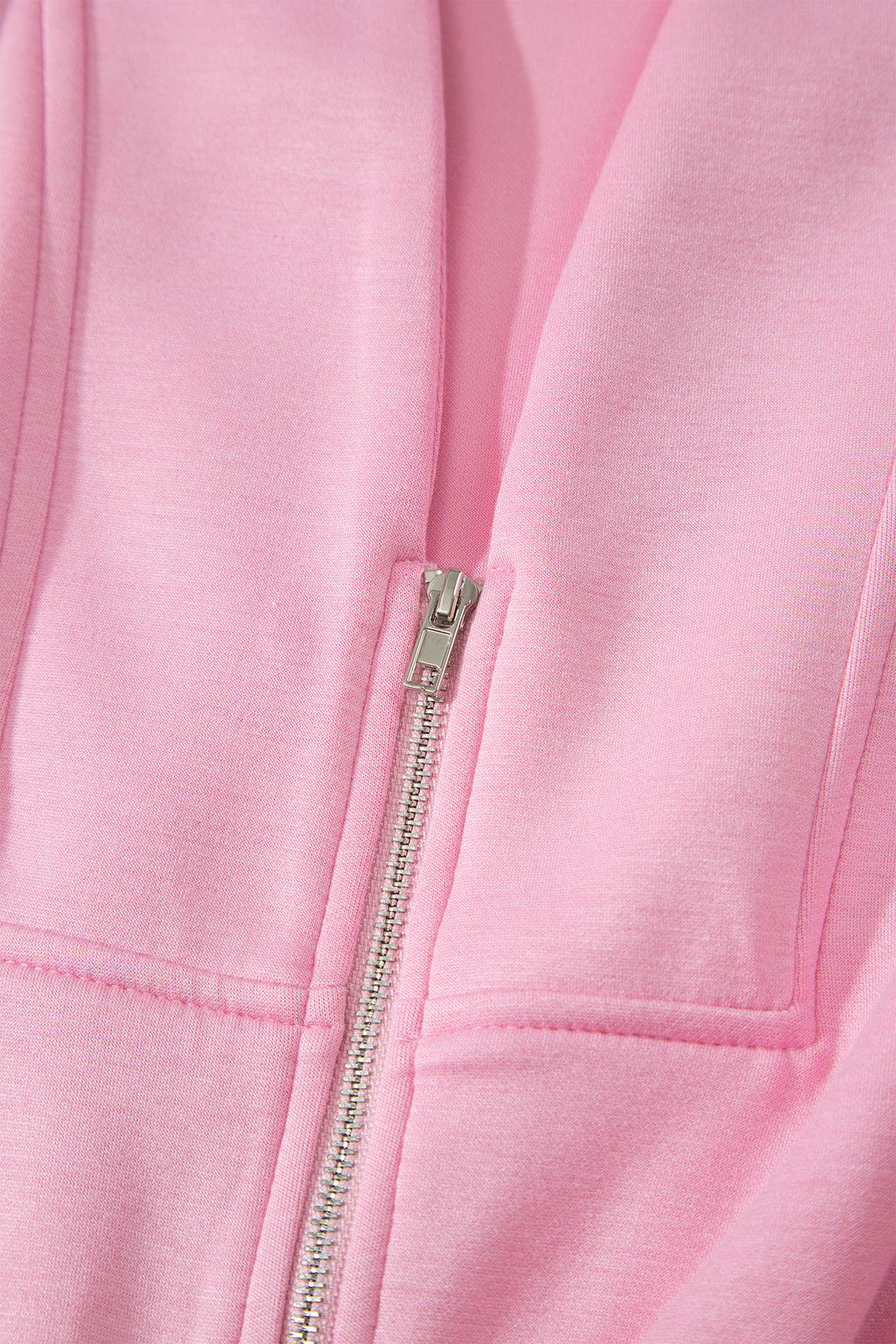 Pink V Neck Sleeveless Double Zip Shift Midi Dress