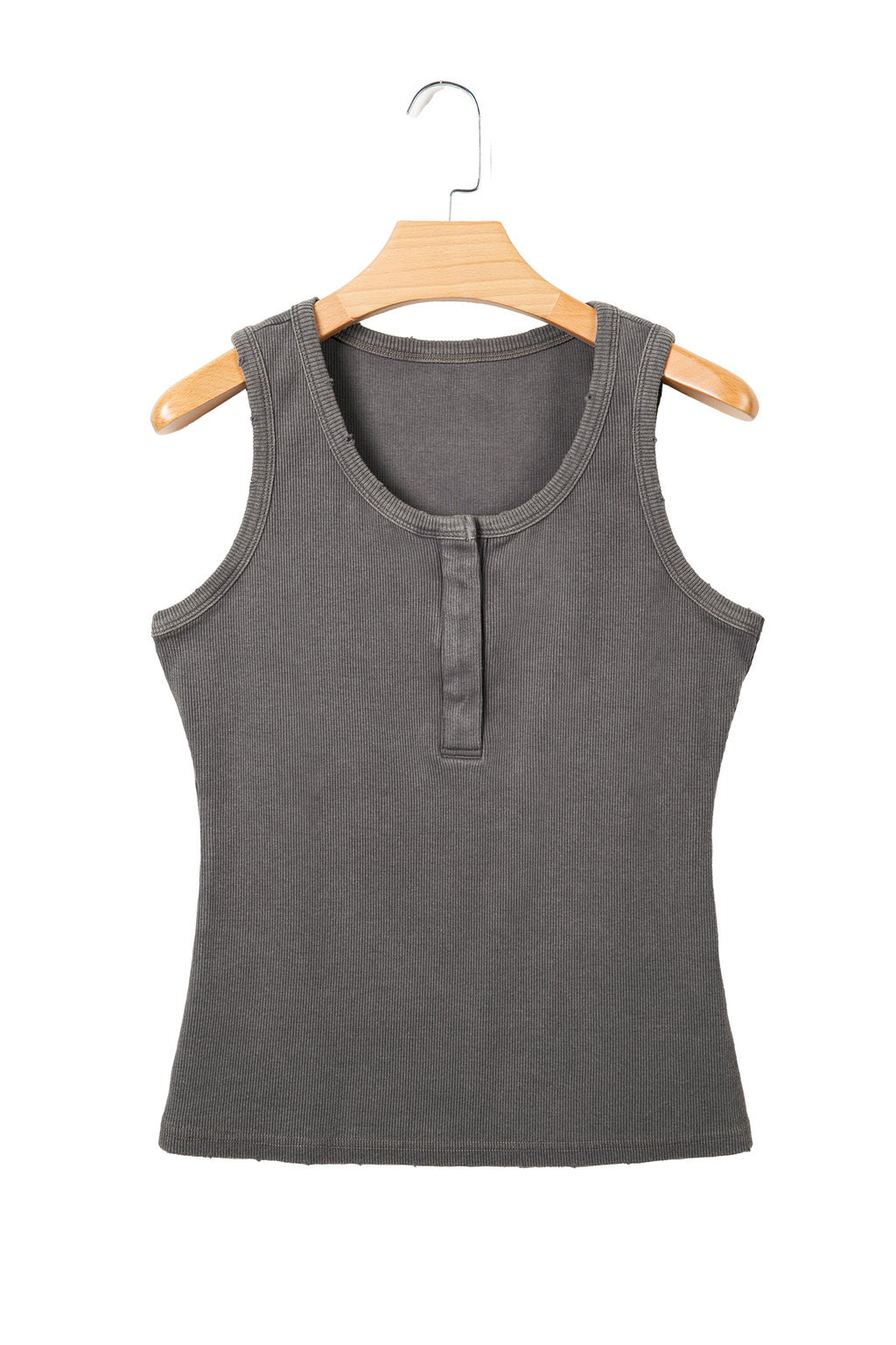 Bright Pink Vintage Distressed Ribbed Mineral Wash Tank Top