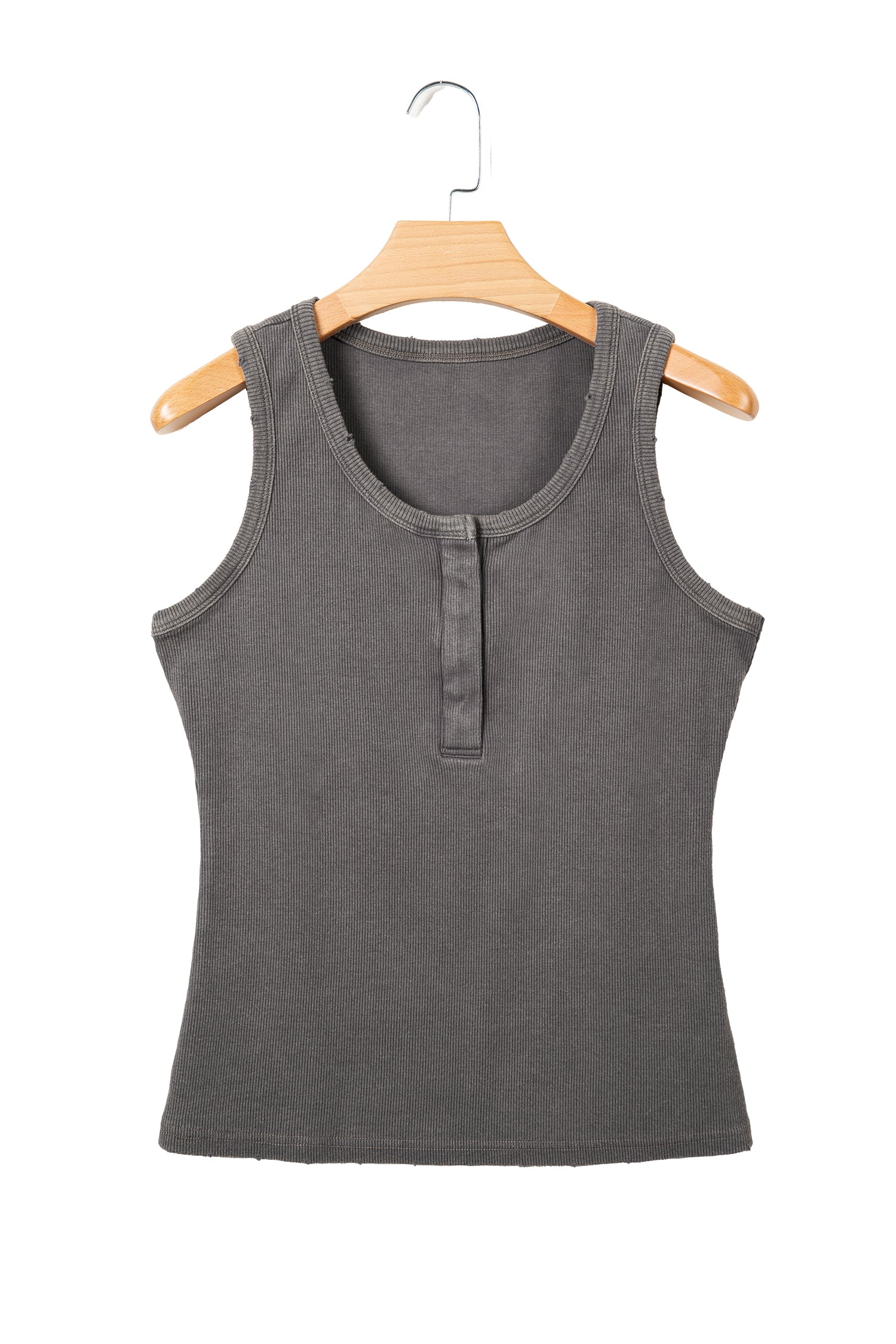 Bright Pink Vintage Distressed Ribbed Mineral Wash Tank Top