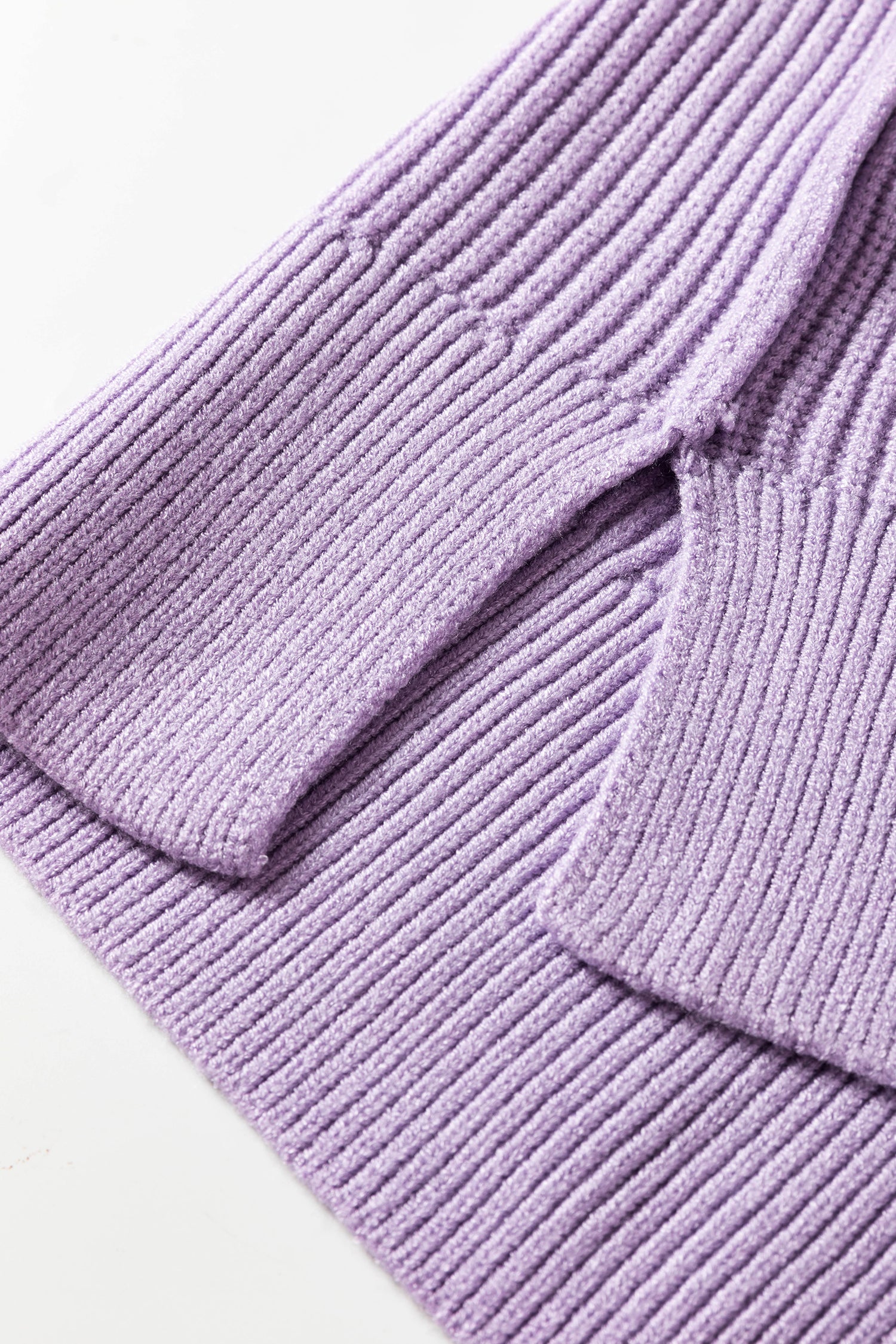 Chestnut Long Sleeve Ribbed Knit Stand Neck Regular Fit Pullover Sweater