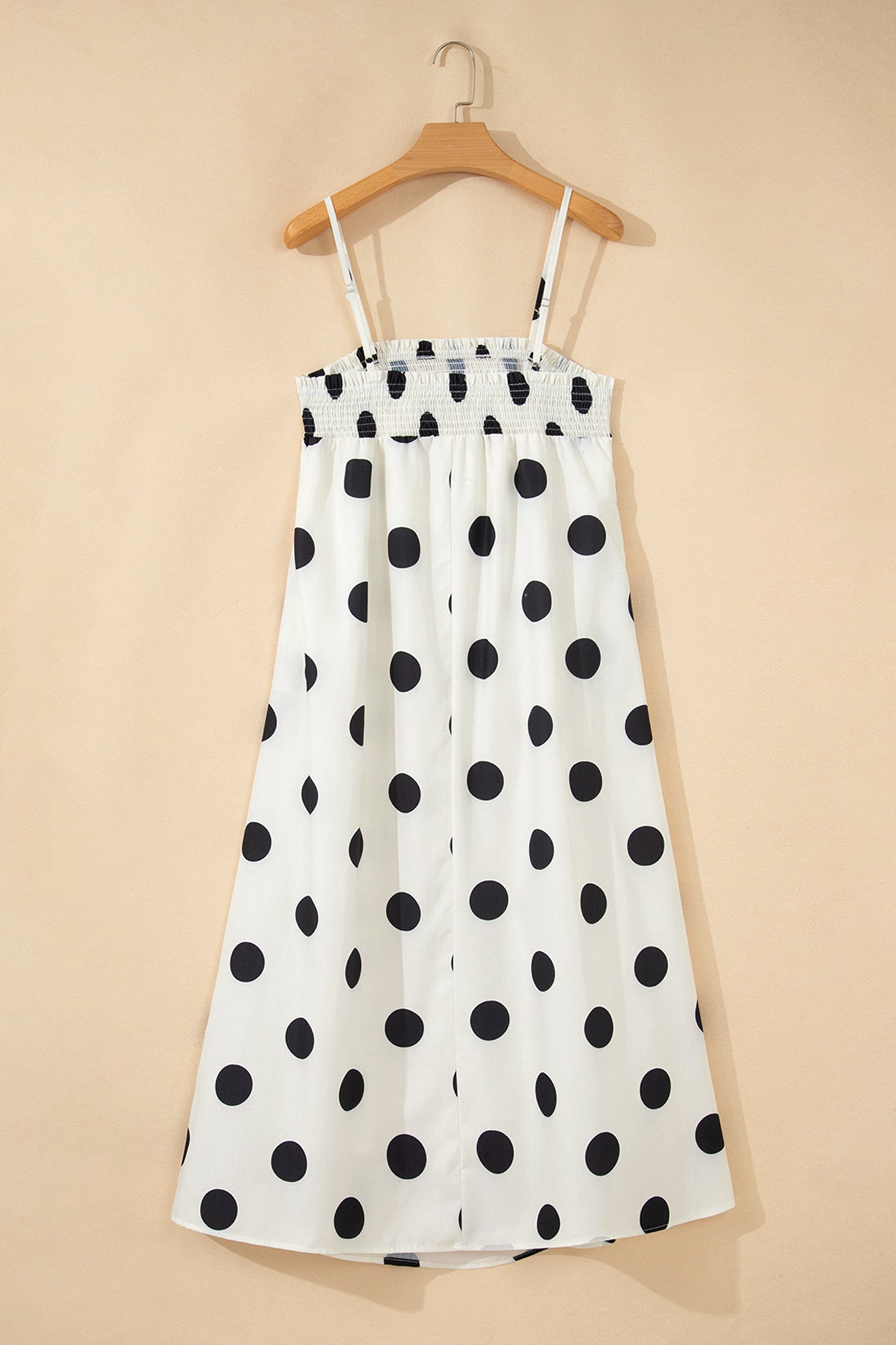 White Polka Dot Spaghetti Straps Maxi Dress