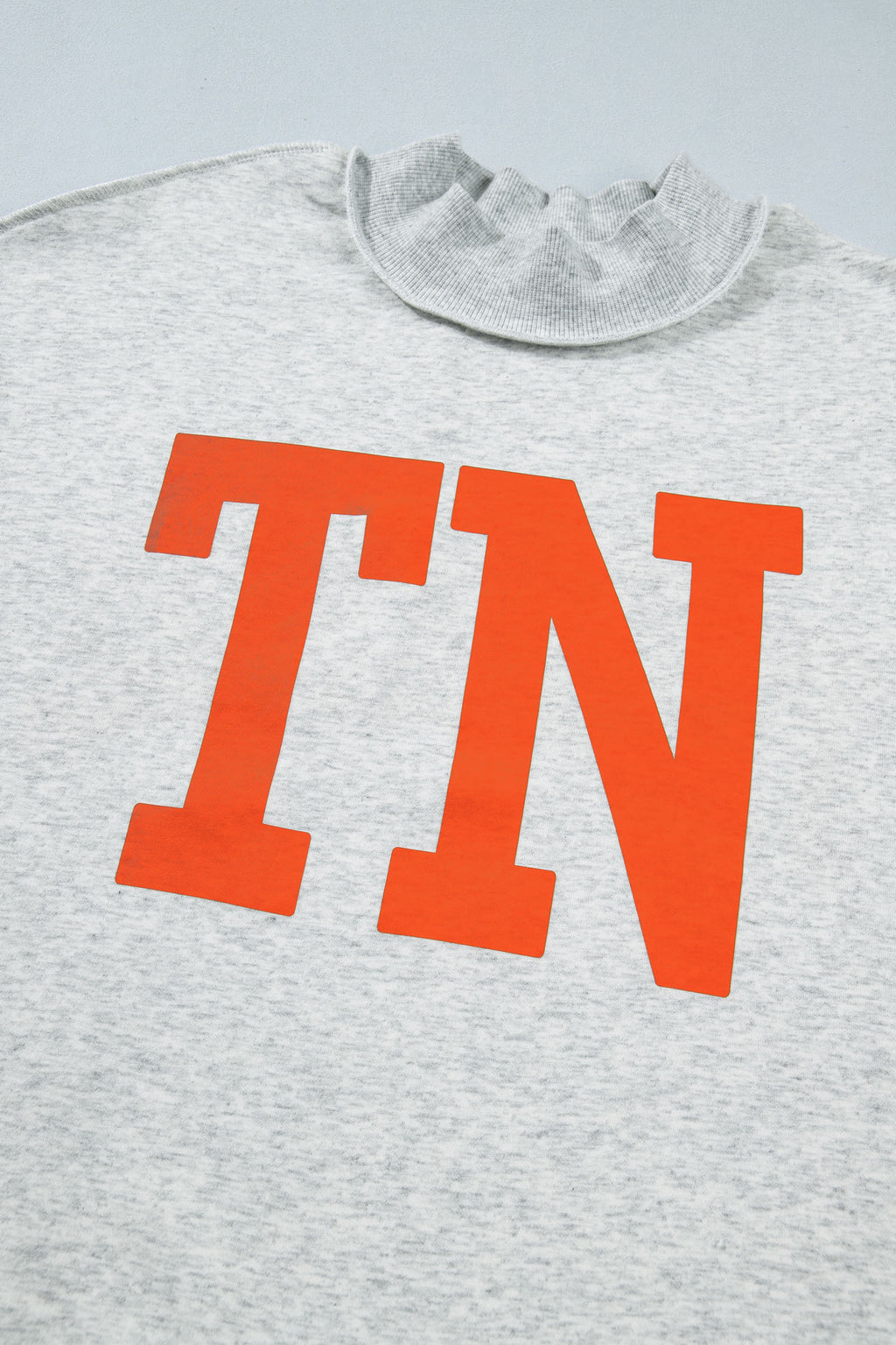 Light Grey TN TENNESSEE Double Printed Reversible Mock Neck Sweatshirt