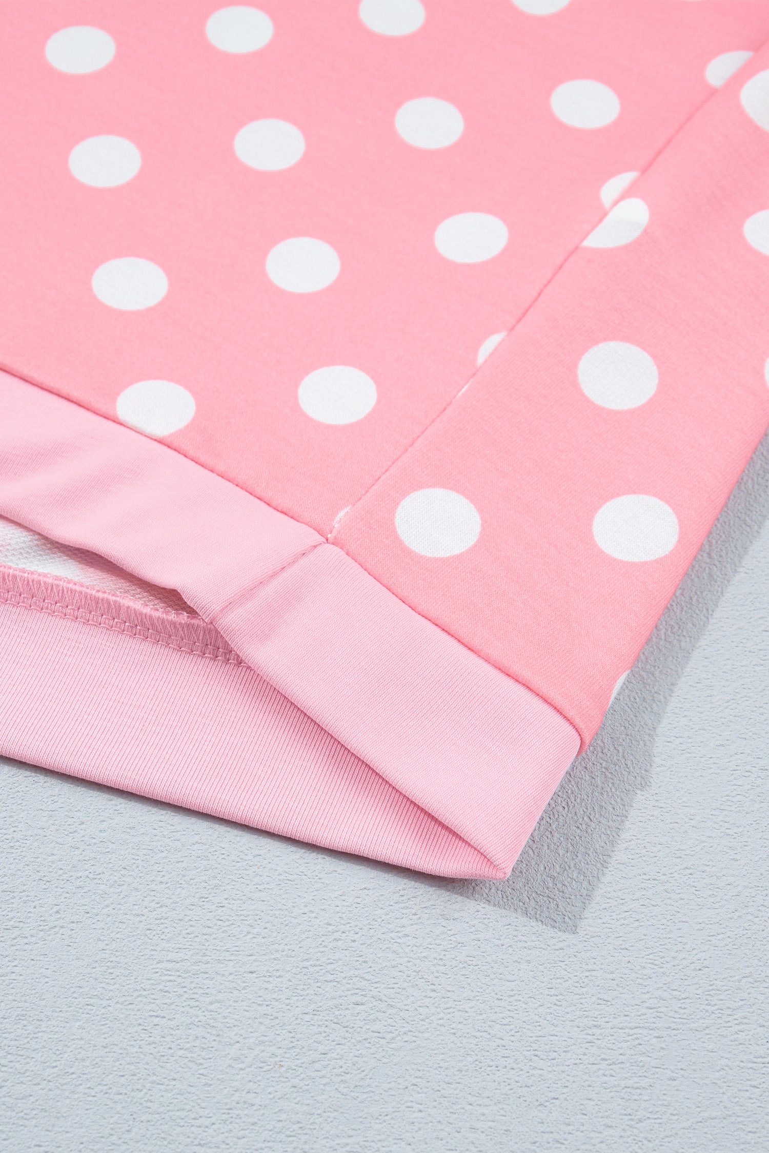 Sky Blue Polka Dot Oversized Top Drawstring Short Set