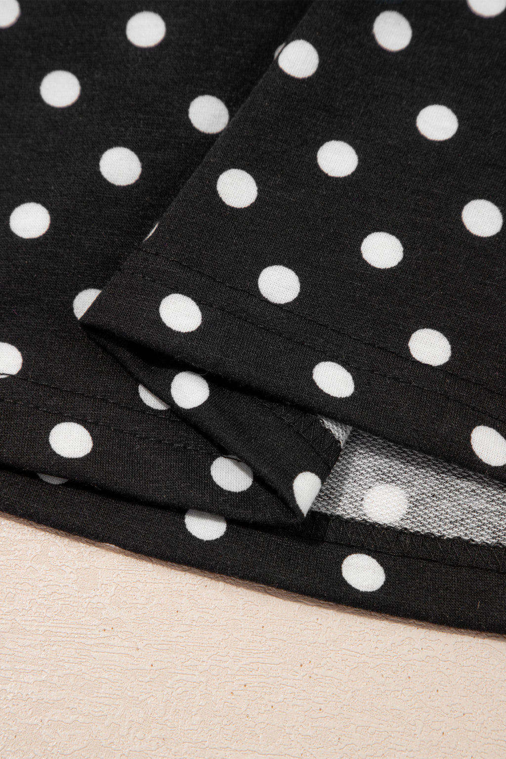 Black Polka Dot Drawstring Casual Mini Skort