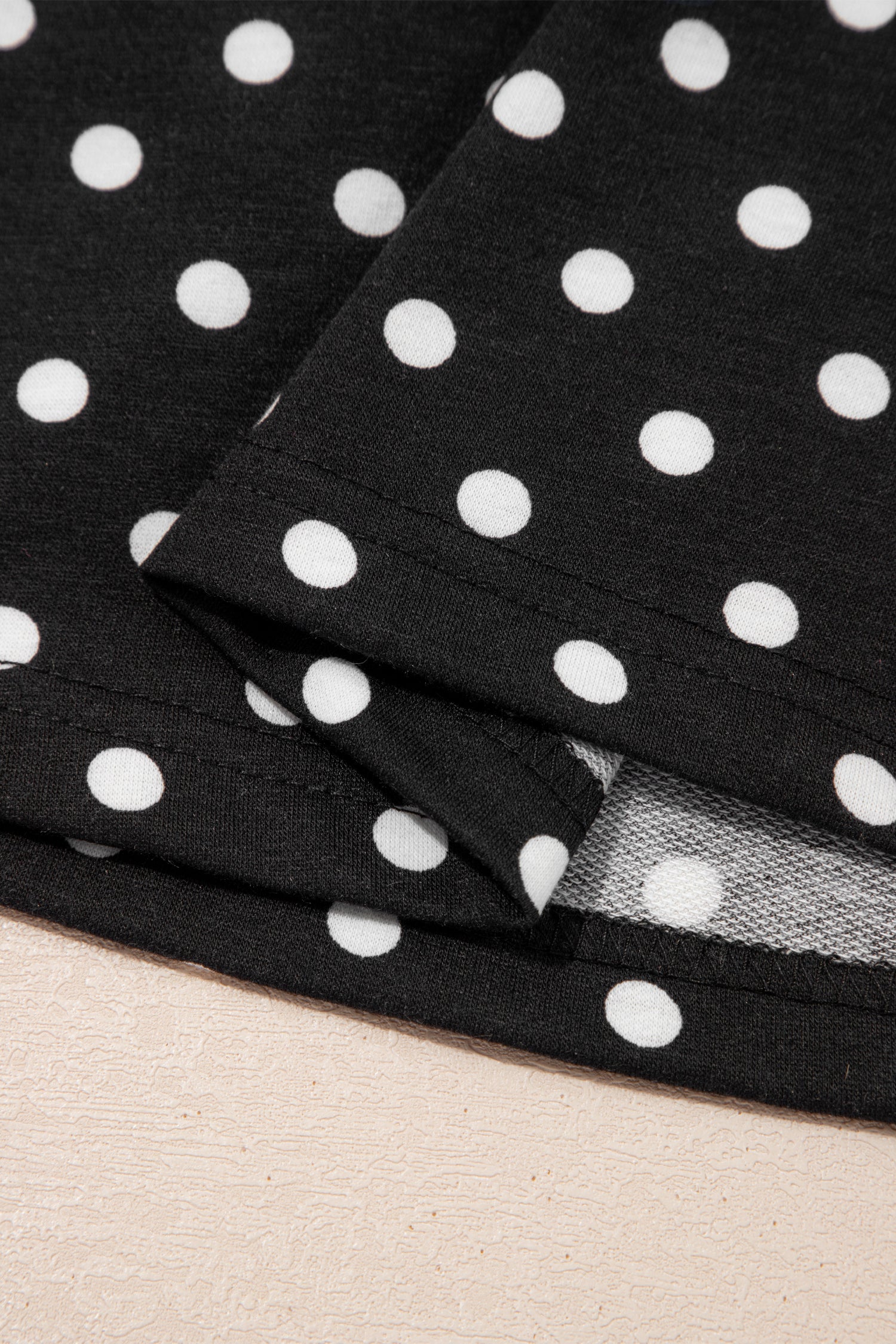 Black Polka Dot Drawstring Casual Mini Skort