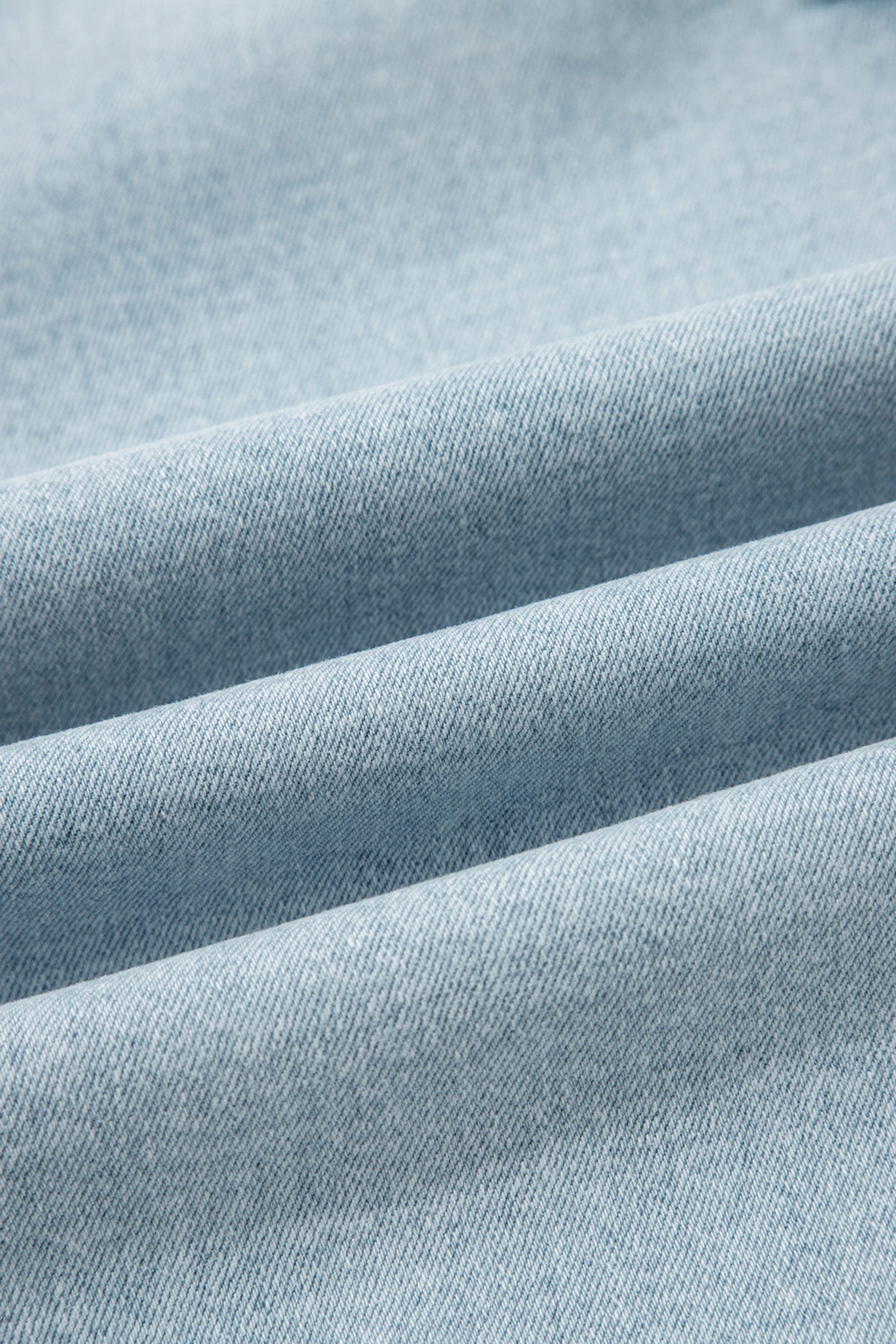 Blue Frayed Cropped Straight Jeans