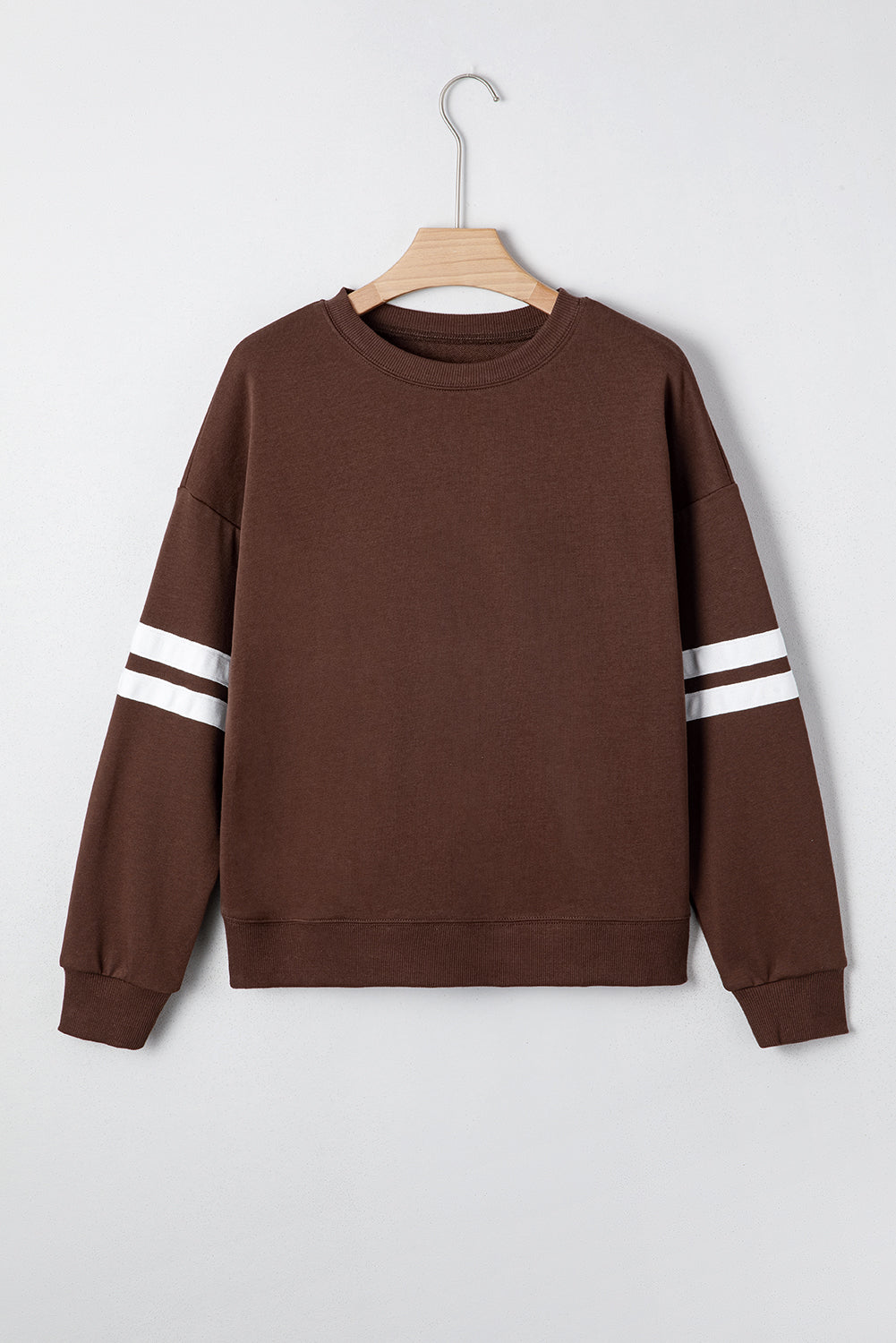 Orange Varsity Striped Detail Drop Shoulder Oversized Sweatshirt