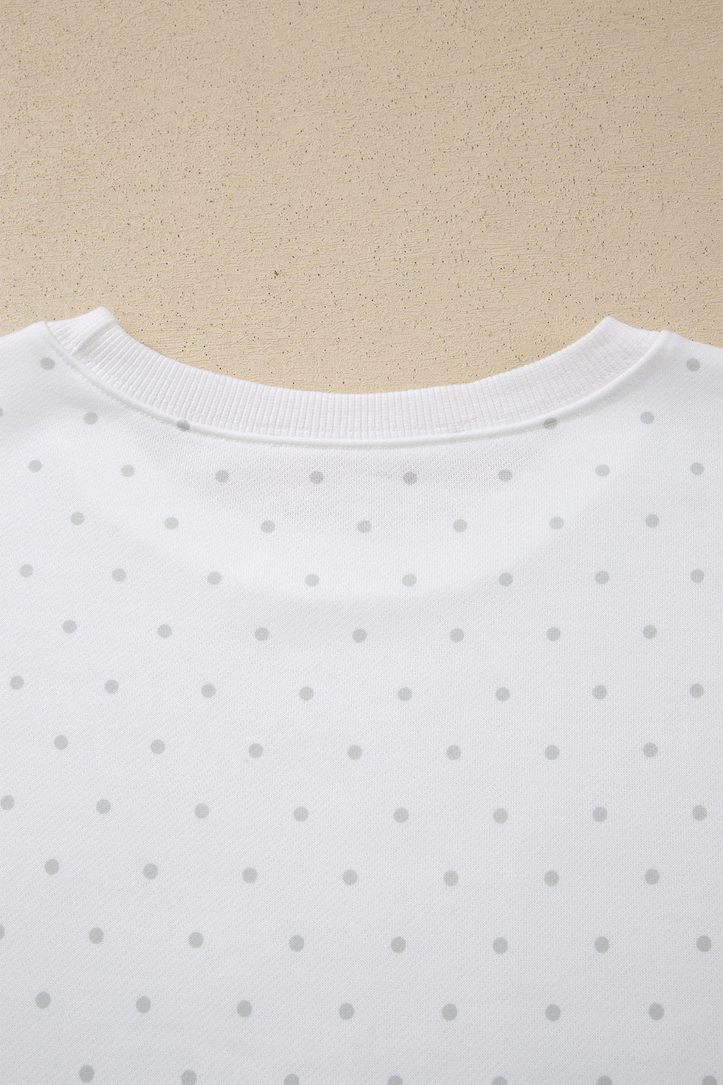 White Polka Dot Print Side Stripe Detail Casual Sweatshirt 2pcs Short Set