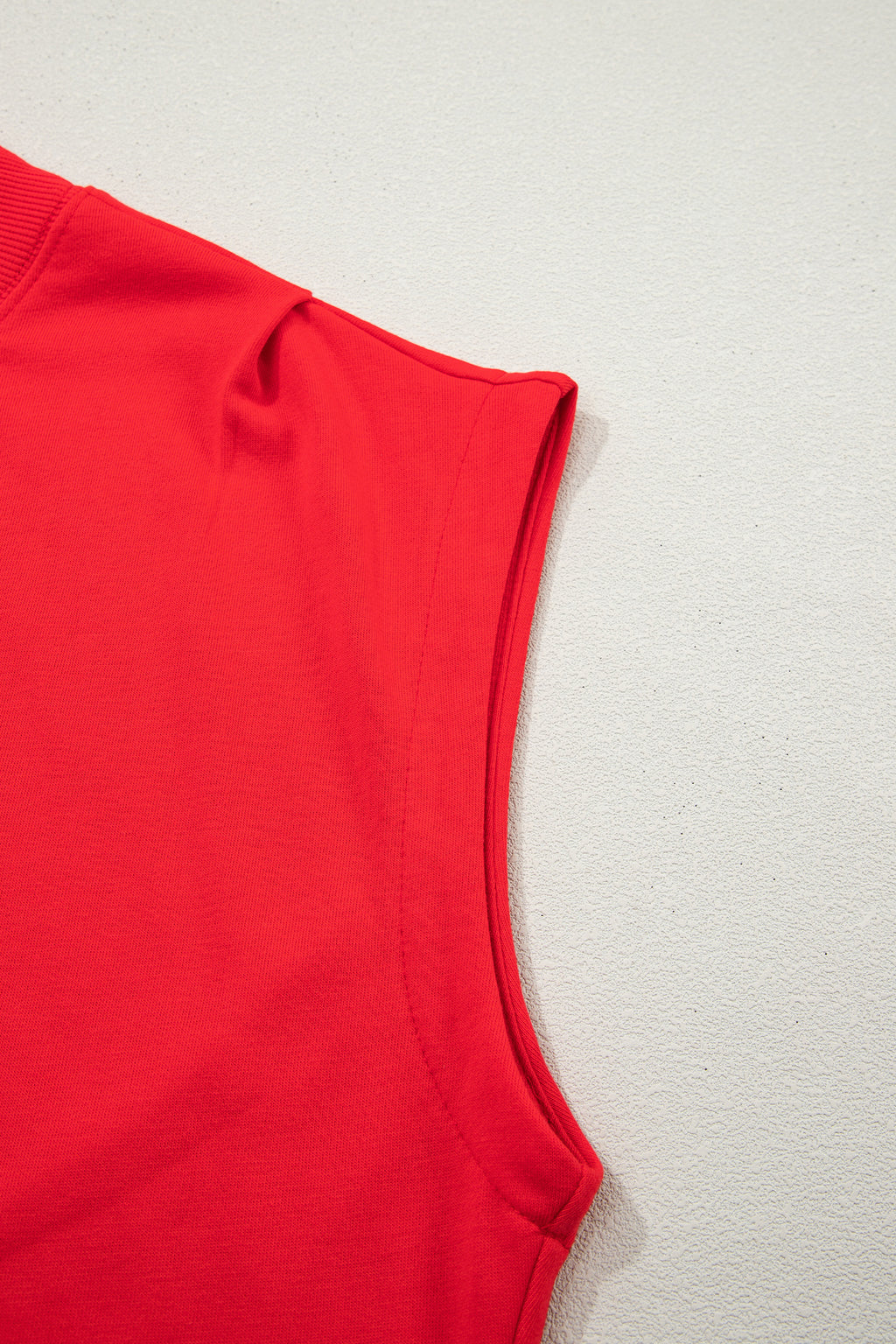 Orange Solid Color High Neck Cap Sleeve Loose Top