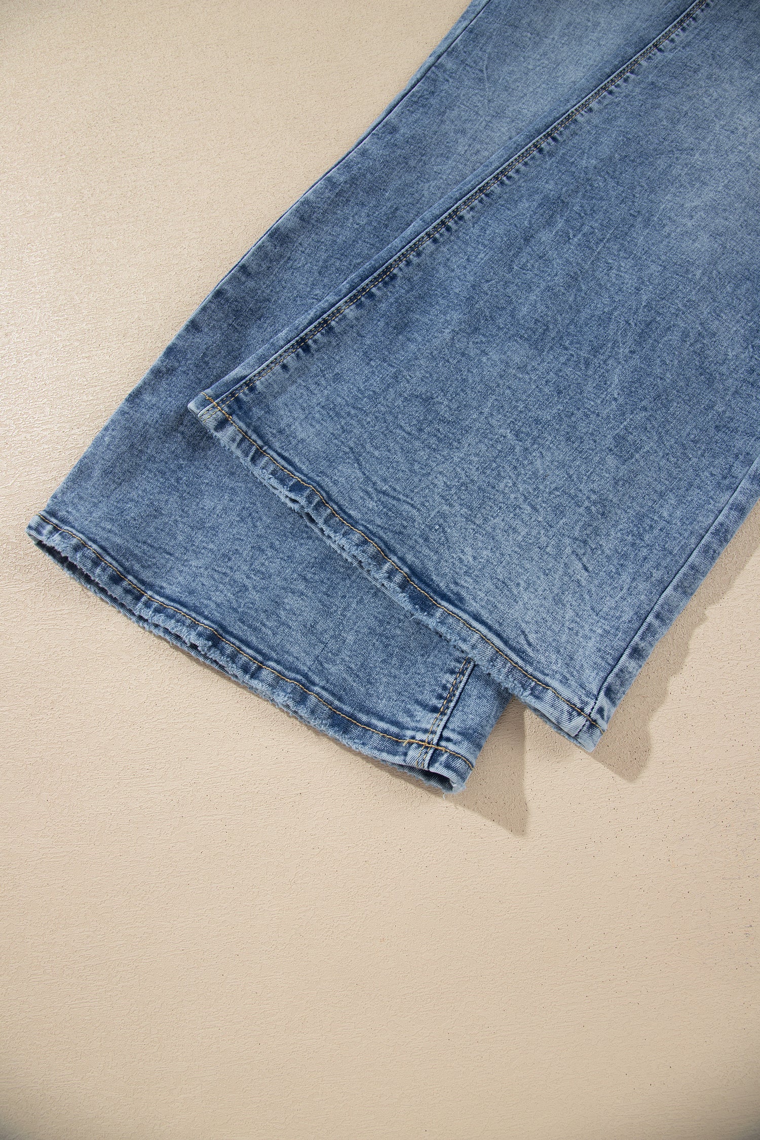 Beau Blue Acid Wash Pocket Detail Flare Jeans