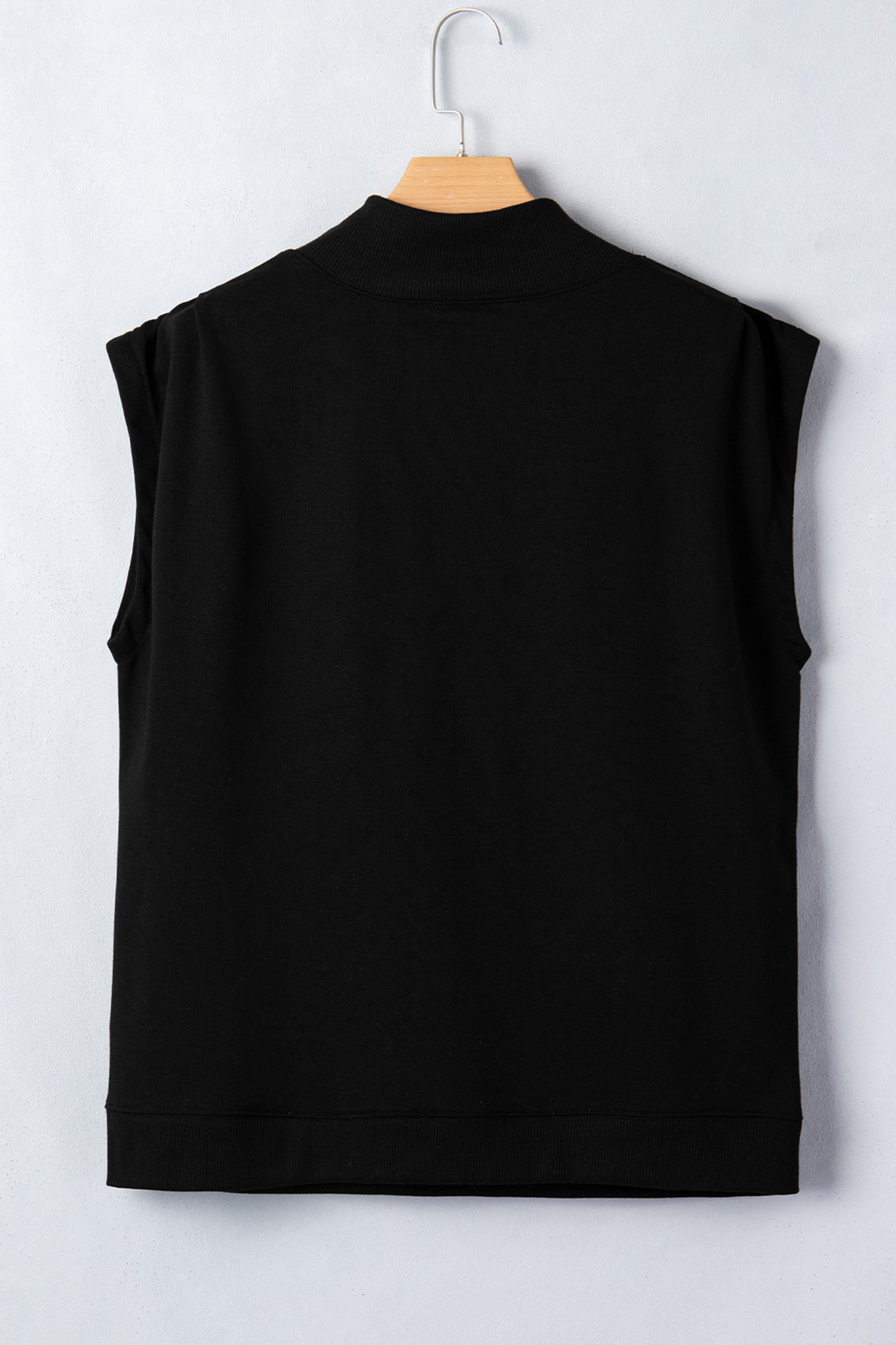 Orange Solid Color High Neck Cap Sleeve Loose Top