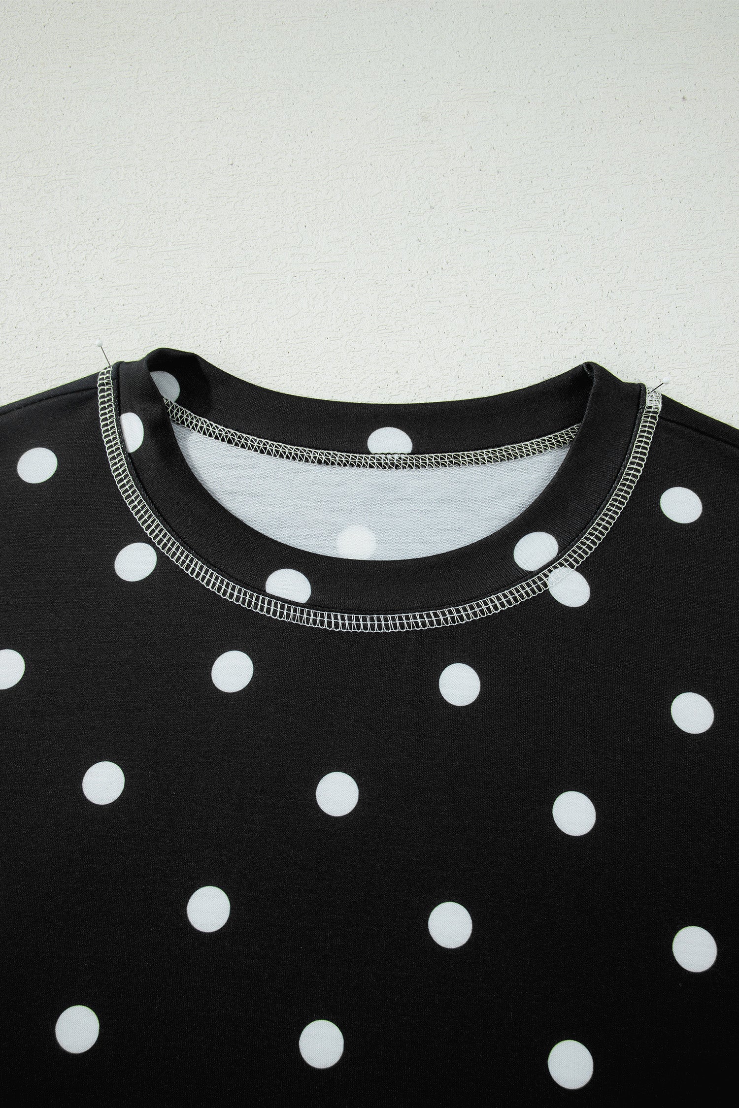 Yellow Exposed Seam Detail Polka Dot Loose Tee Drawstring Shorts Set