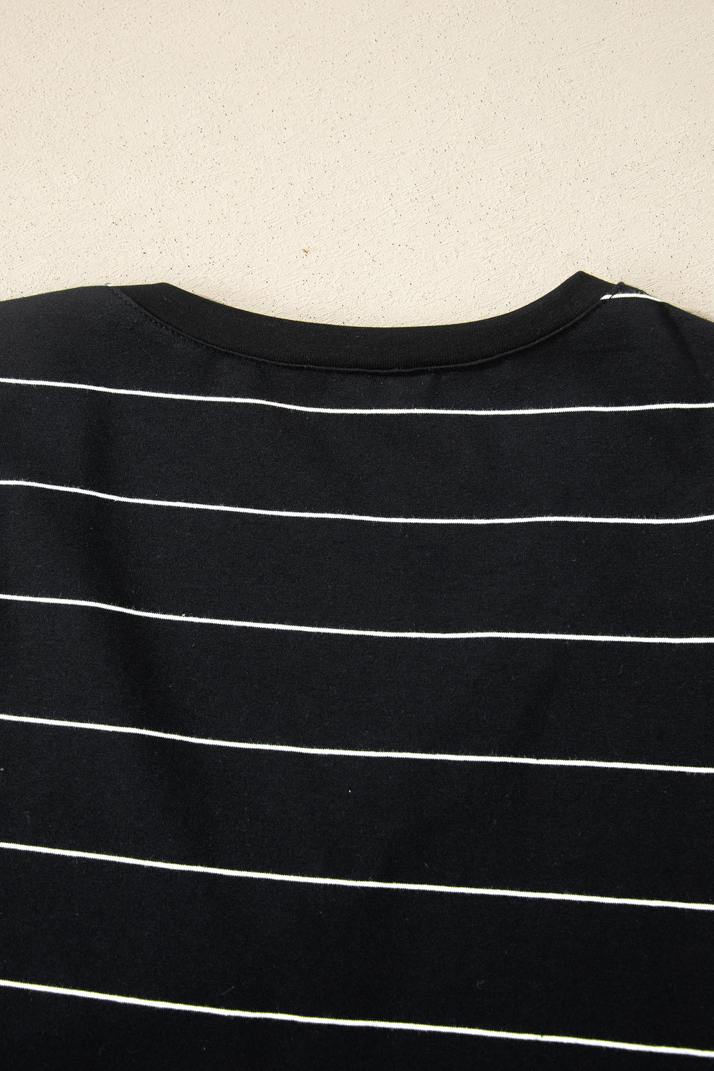 Black Stripe Casual Short Sleeve Side Slit Maxi T Shirt Dress
