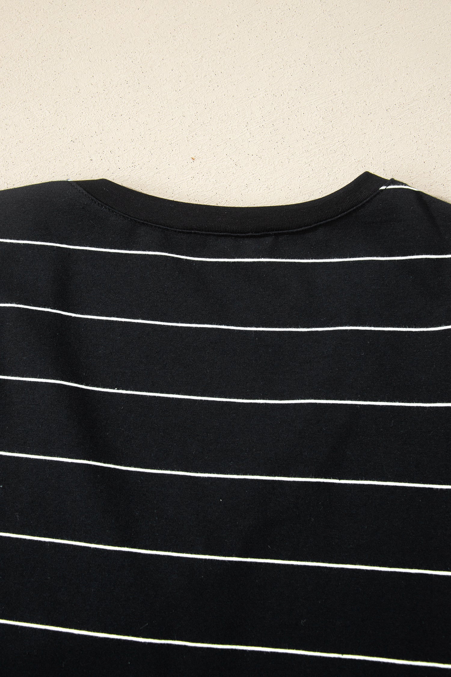 Black Stripe Casual Short Sleeve Side Slit Maxi T Shirt Dress