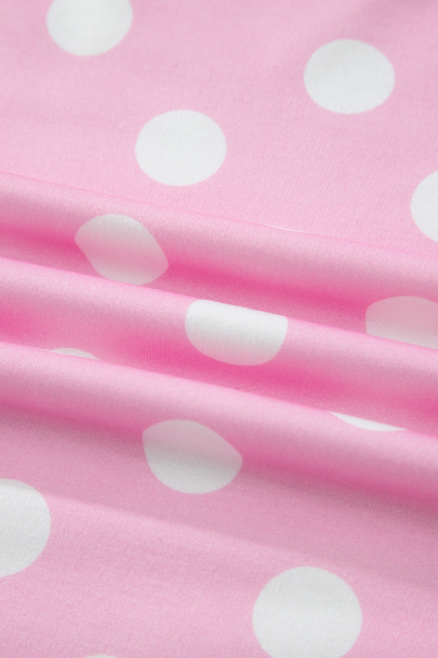 Pink Polka Dot Contrast Edge Casual Short Set