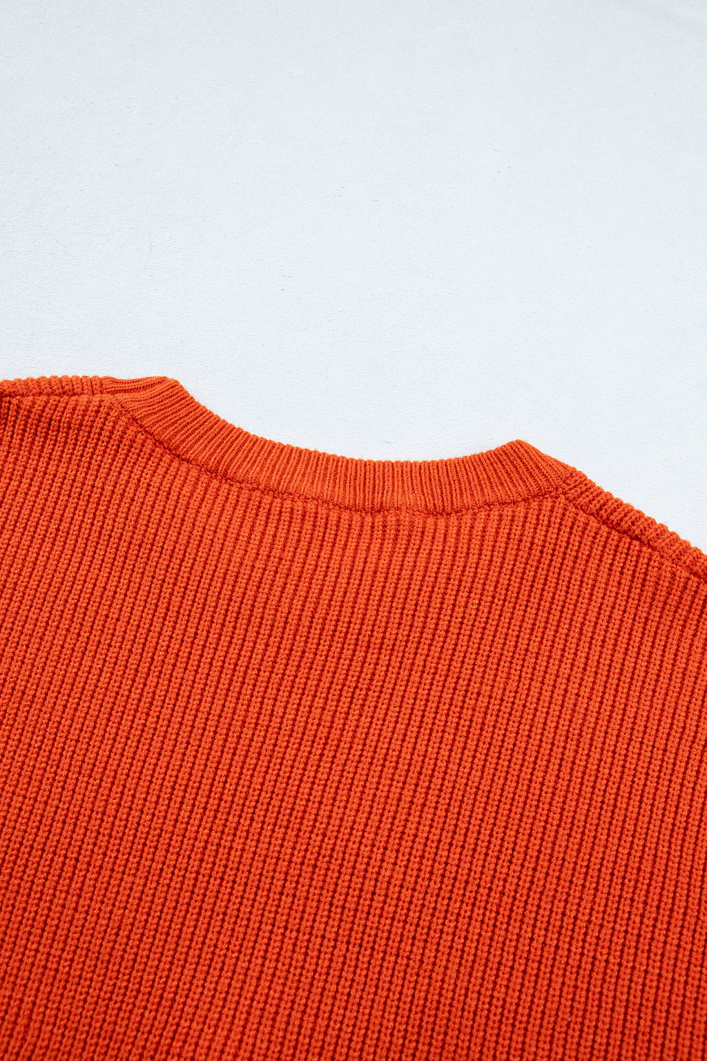Orange Drop Shoulder Long Sleeve Round Neck Halloween Sweater