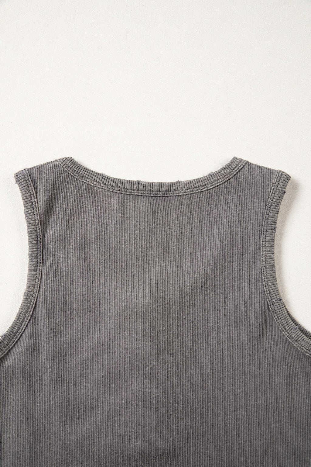 Bright Pink Vintage Distressed Ribbed Mineral Wash Tank Top