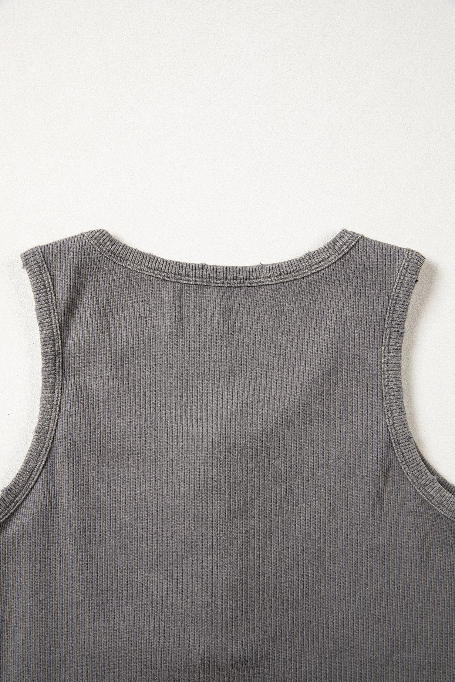 Bright Pink Vintage Distressed Ribbed Mineral Wash Tank Top
