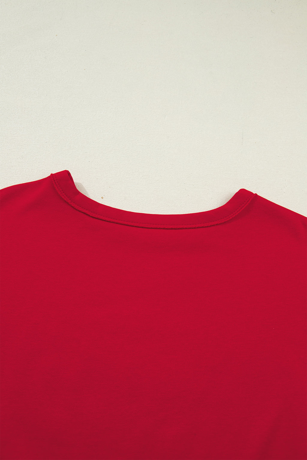 Red GEORGIA Letter Printed  Seam Drop Shoulder Loose Tee