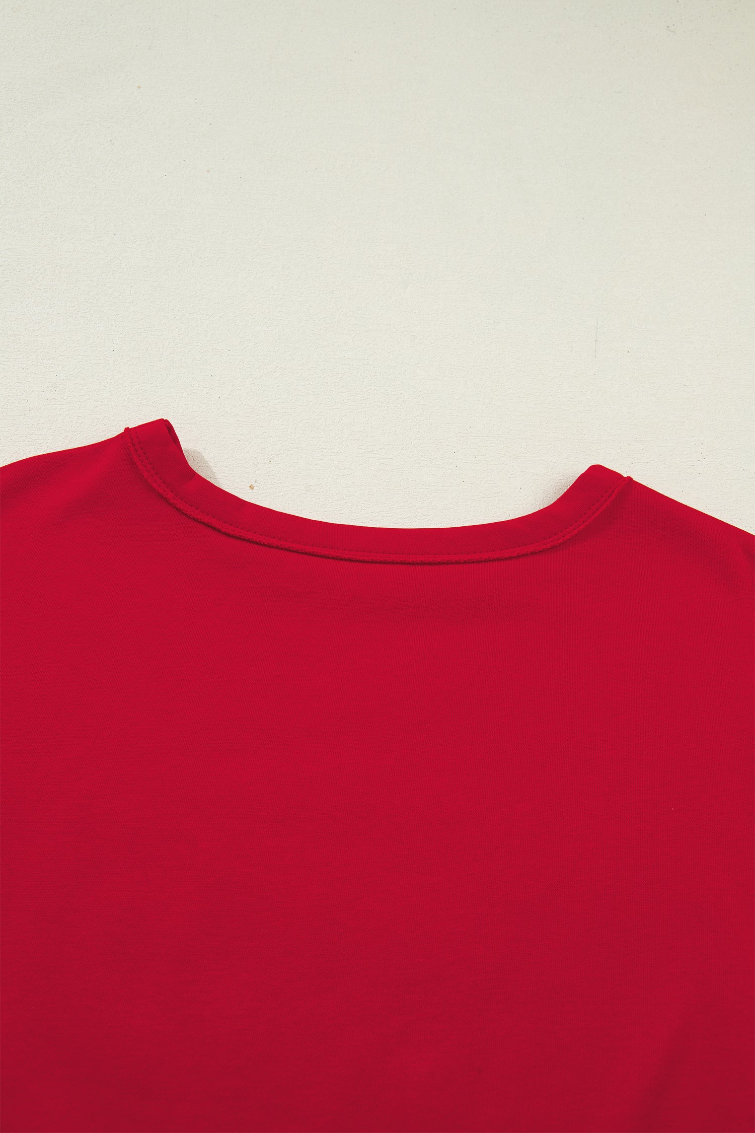 Red GEORGIA Letter Printed  Seam Drop Shoulder Loose Tee