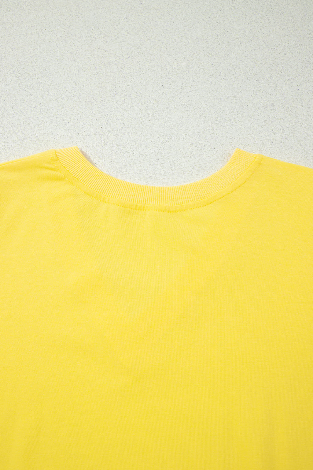 Yellow Solid Color V Neck Short Puff Sleeve Blouse