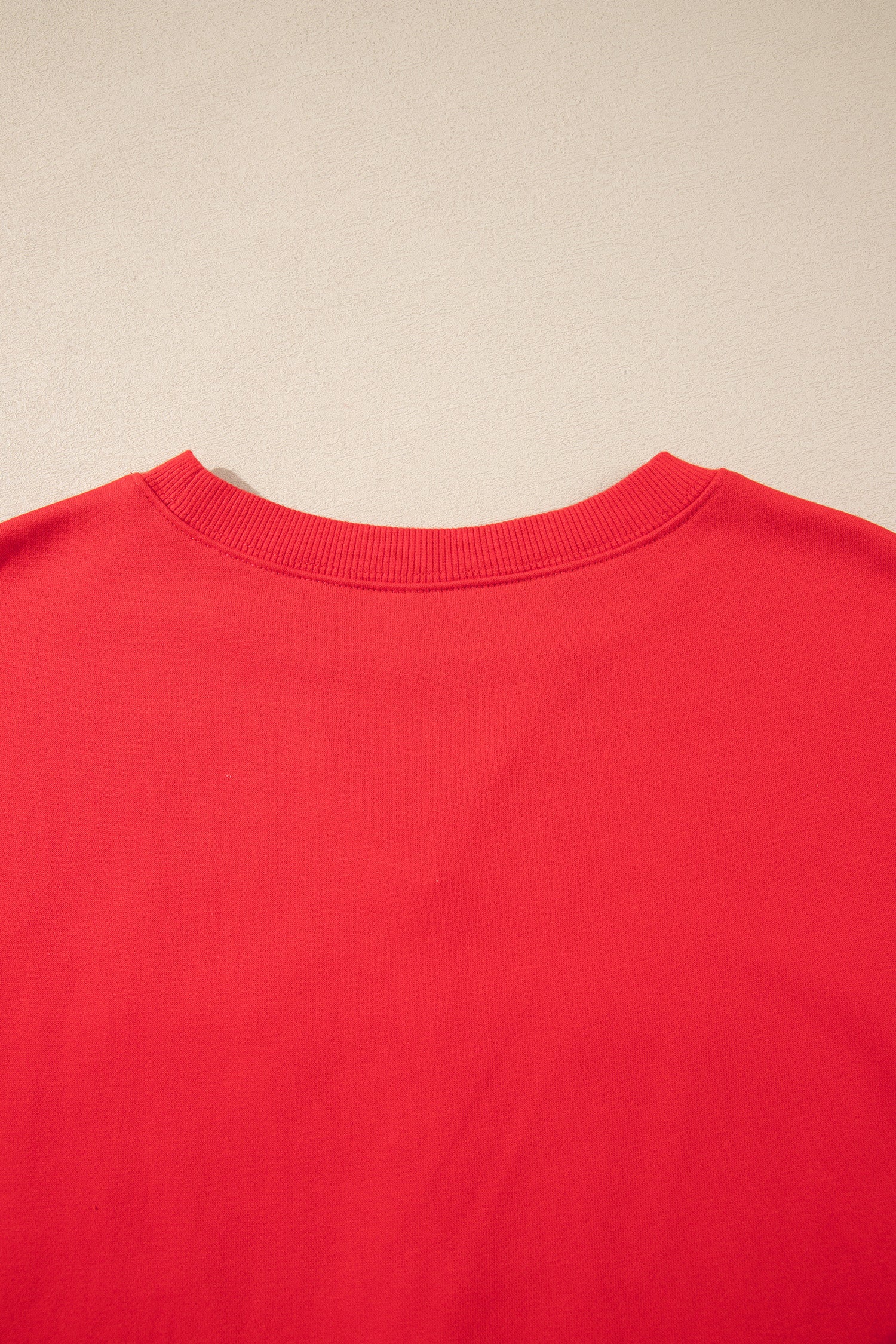 Fiery Red GAMEDAY Embroidered Patch Pattern Casual Shift Sweatshirt