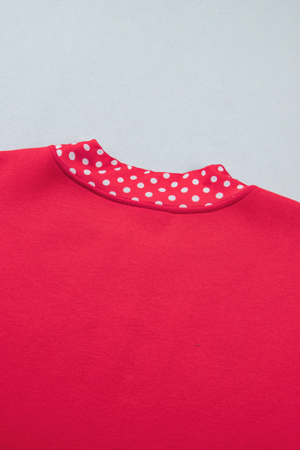 Dark Green Colorblock Polka Dot Contrast Trim Oversized Sweatshirt