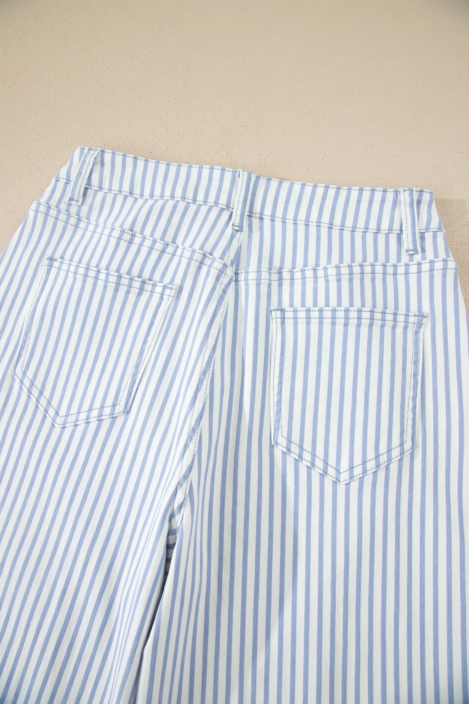 Brown Stripe Casual Barrel Jeans