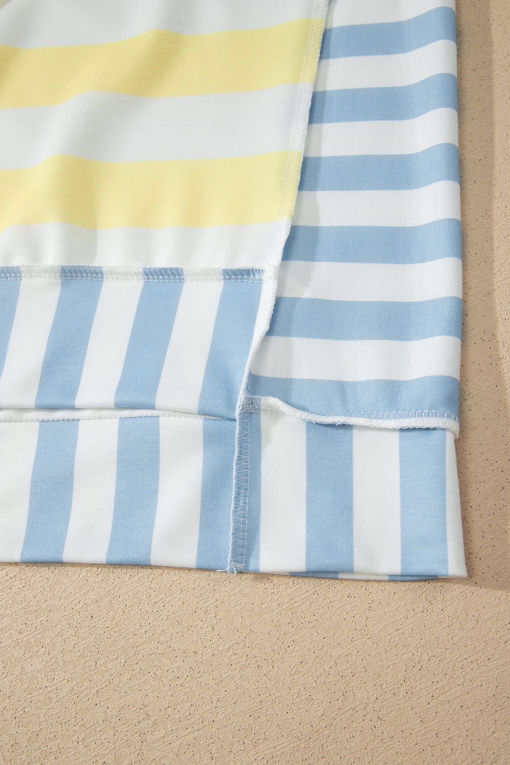 Pink Stripe Exposed Seam Contrast Patchwork Oversized Top