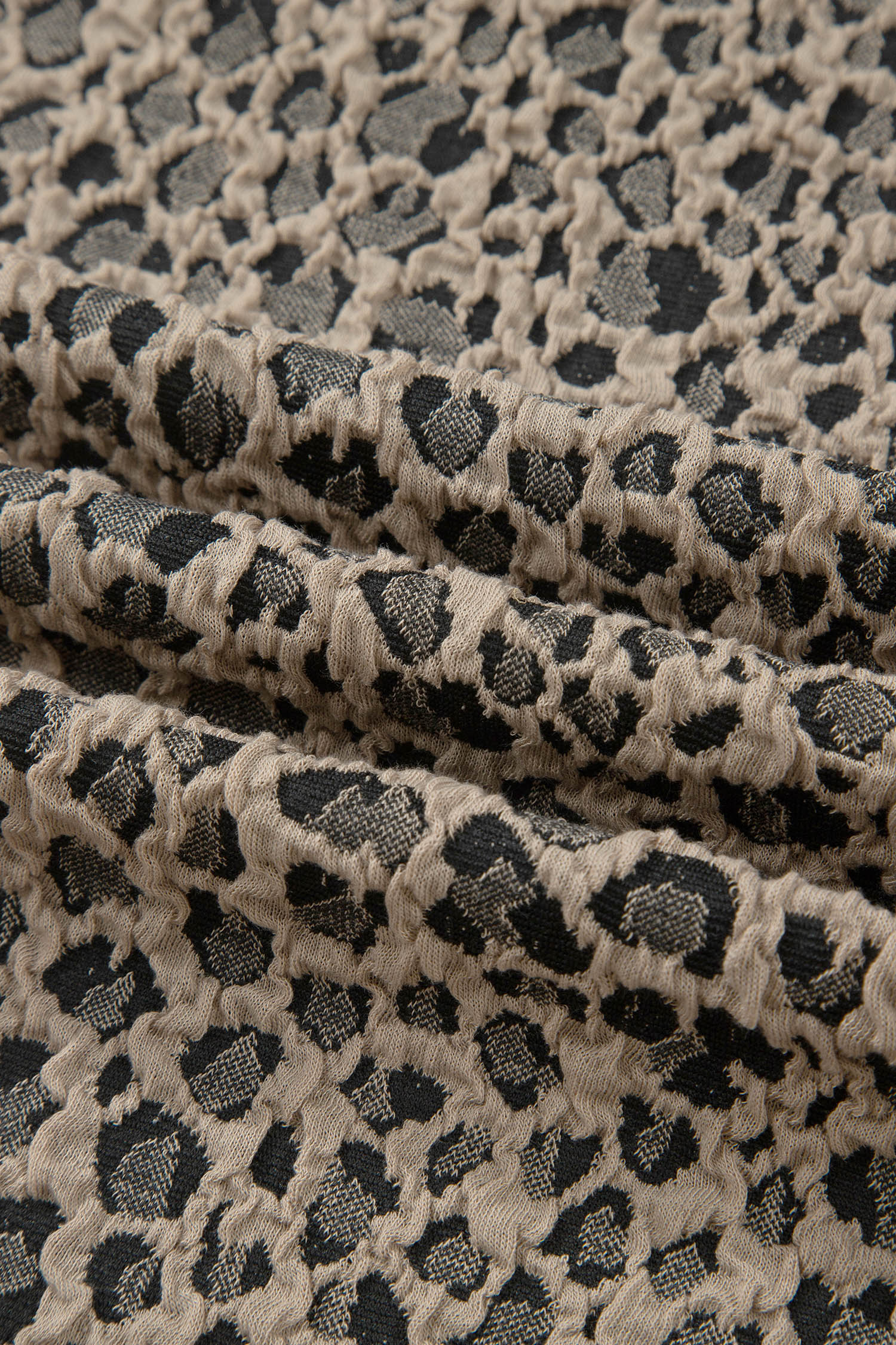 Khaki Leopard Textured Sleeveless Mini Dress with Pockets