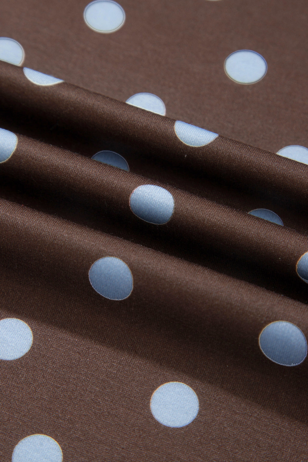 Brown Polka Dot Long Sleeve Pullover Embroidered Bow Detail 2pcs Skort Set