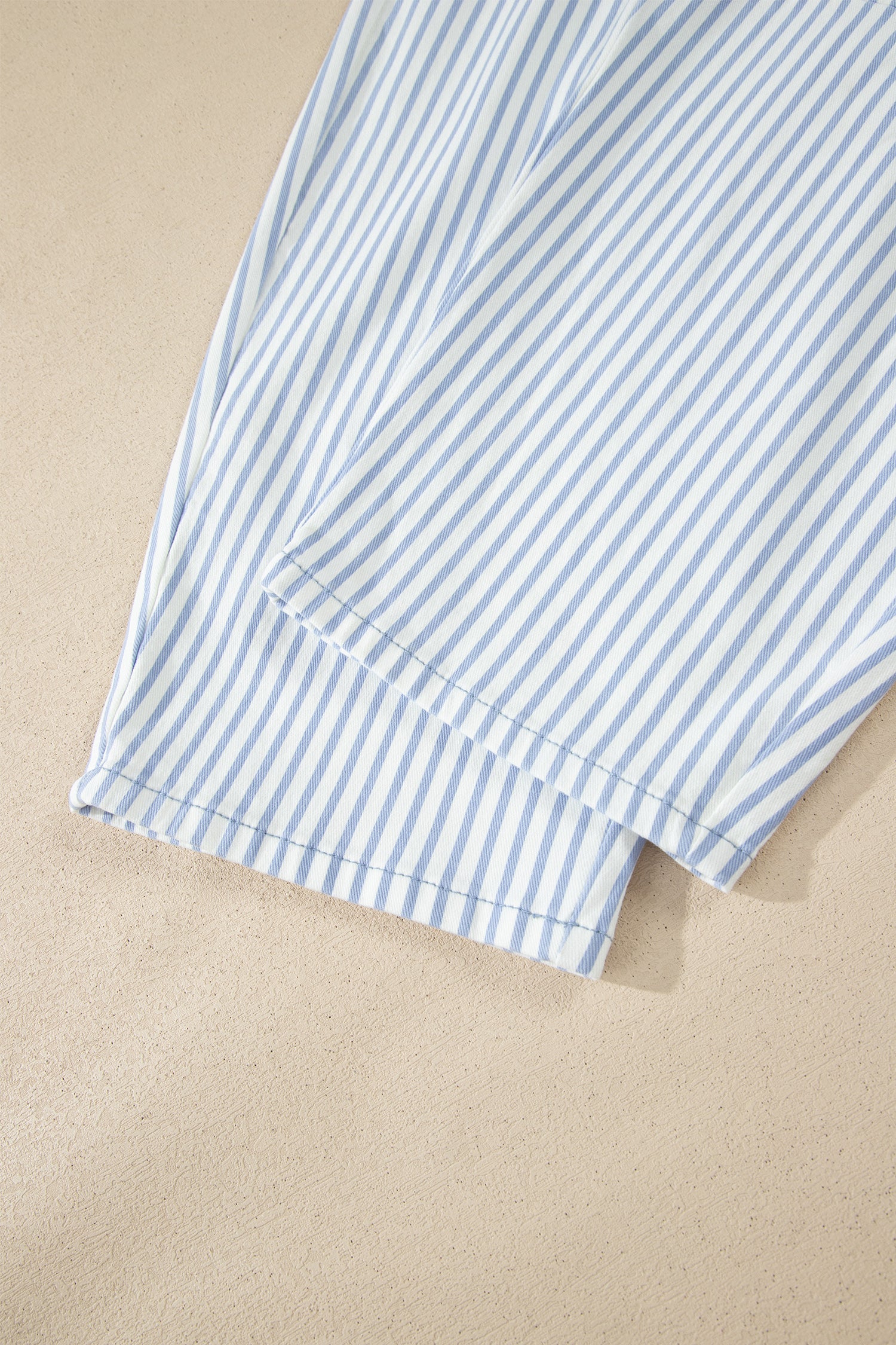 Brown Stripe Casual Barrel Jeans