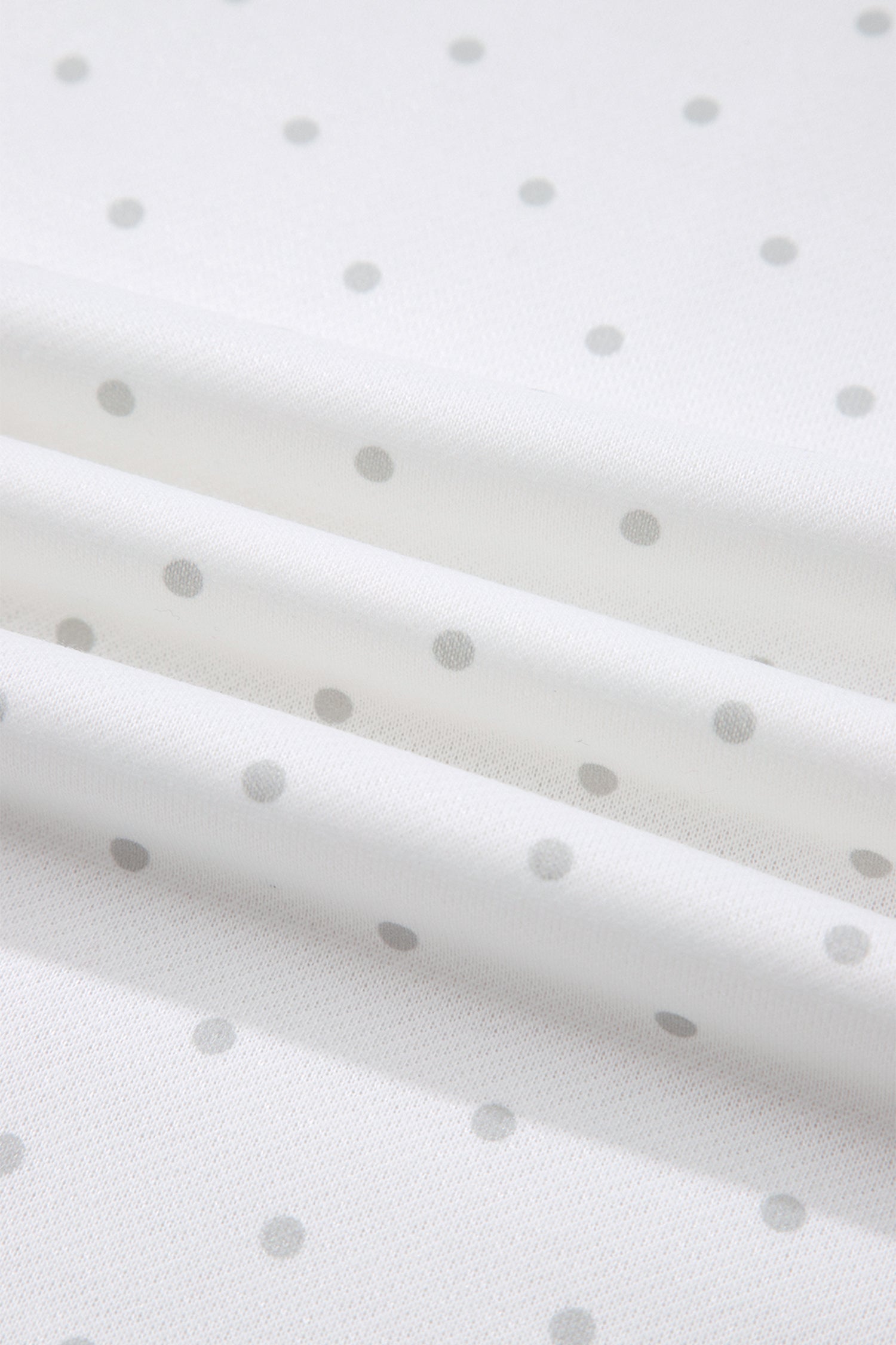 White Polka Dot Print Side Stripe Detail Casual Sweatshirt 2pcs Short Set