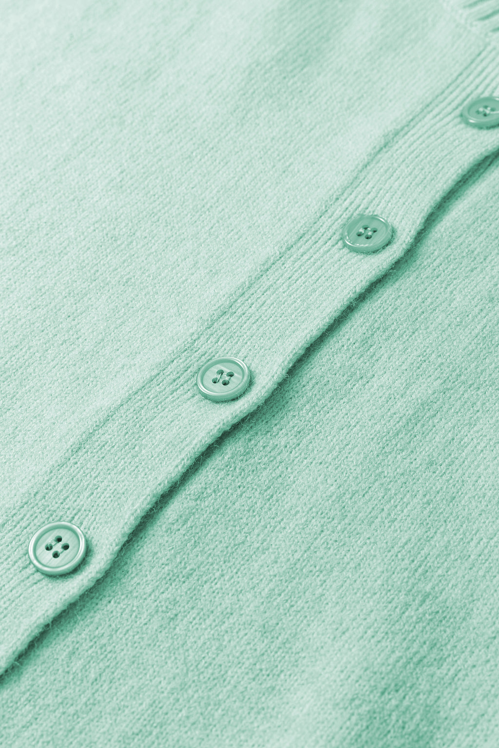 Moonlight Jade 3/4 Sleeve Boxy Knit Button Down Sweater Cardigan