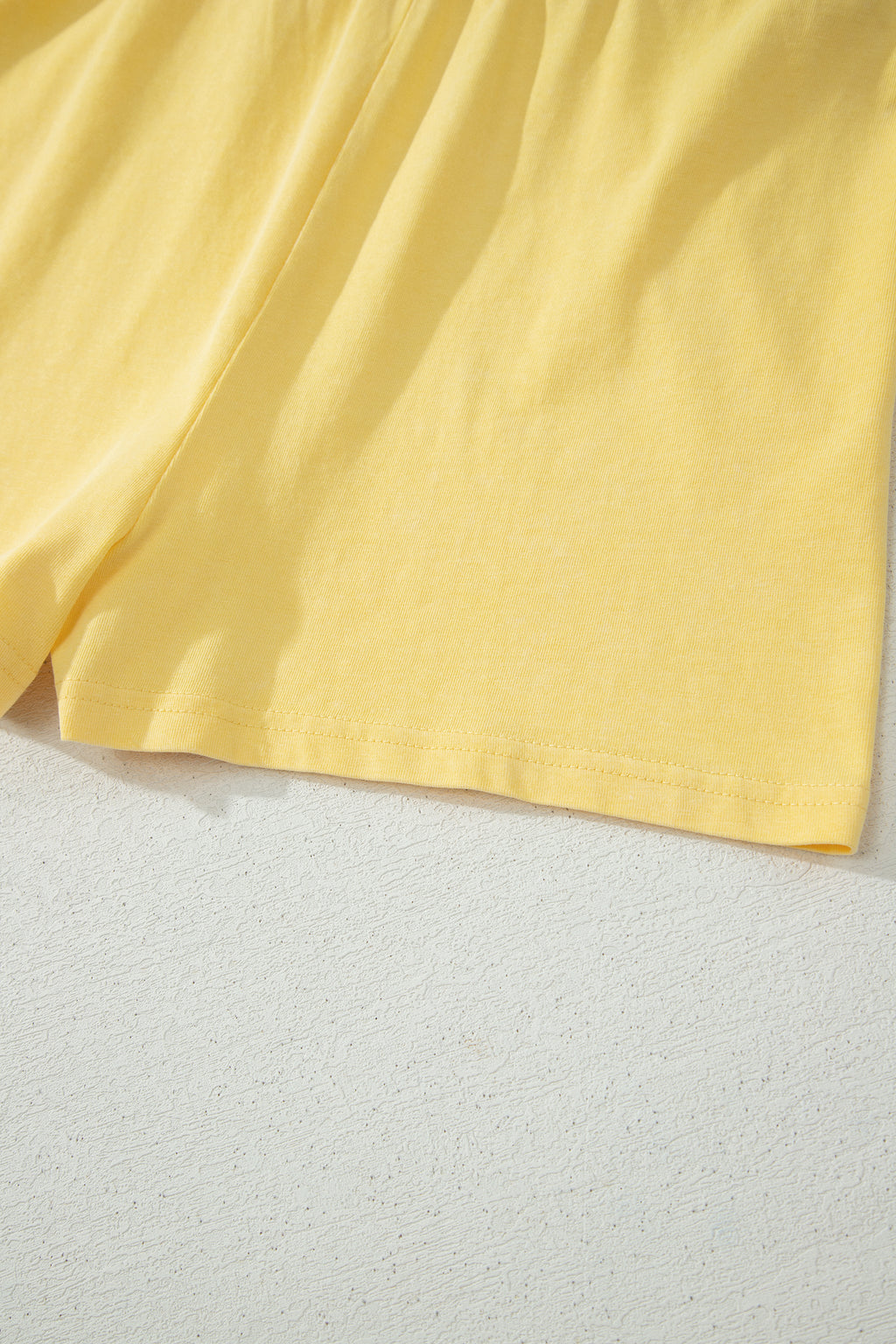 Yellow Cream 2 Pieces Mineral Wash Cotton Tank Top Lined Split Skort Set
