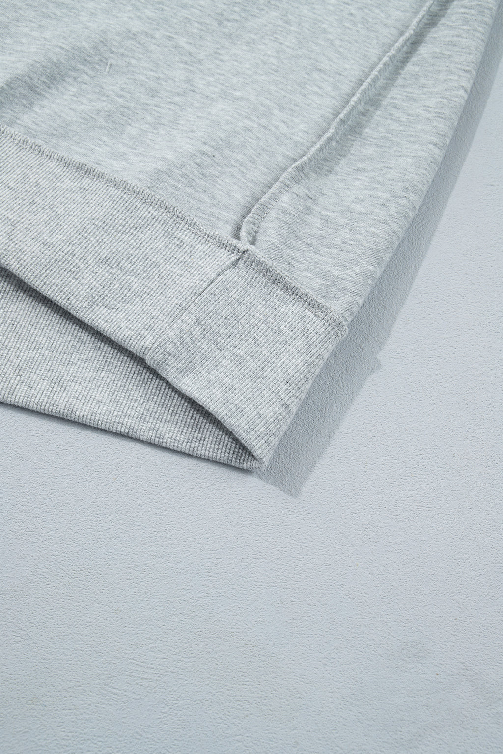 Light Grey Exposed Seam Mock Neck Letter Embroidered Loose Sweatshirt