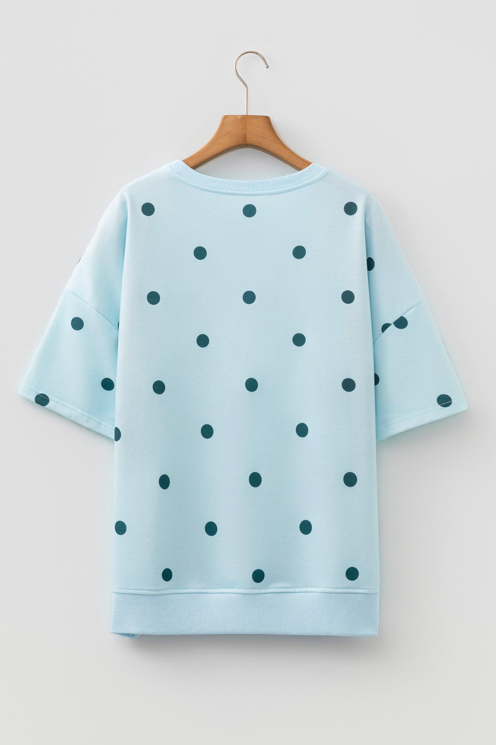 Yellow Polka Dot Print Crossed Seam Detail Oversize Tee