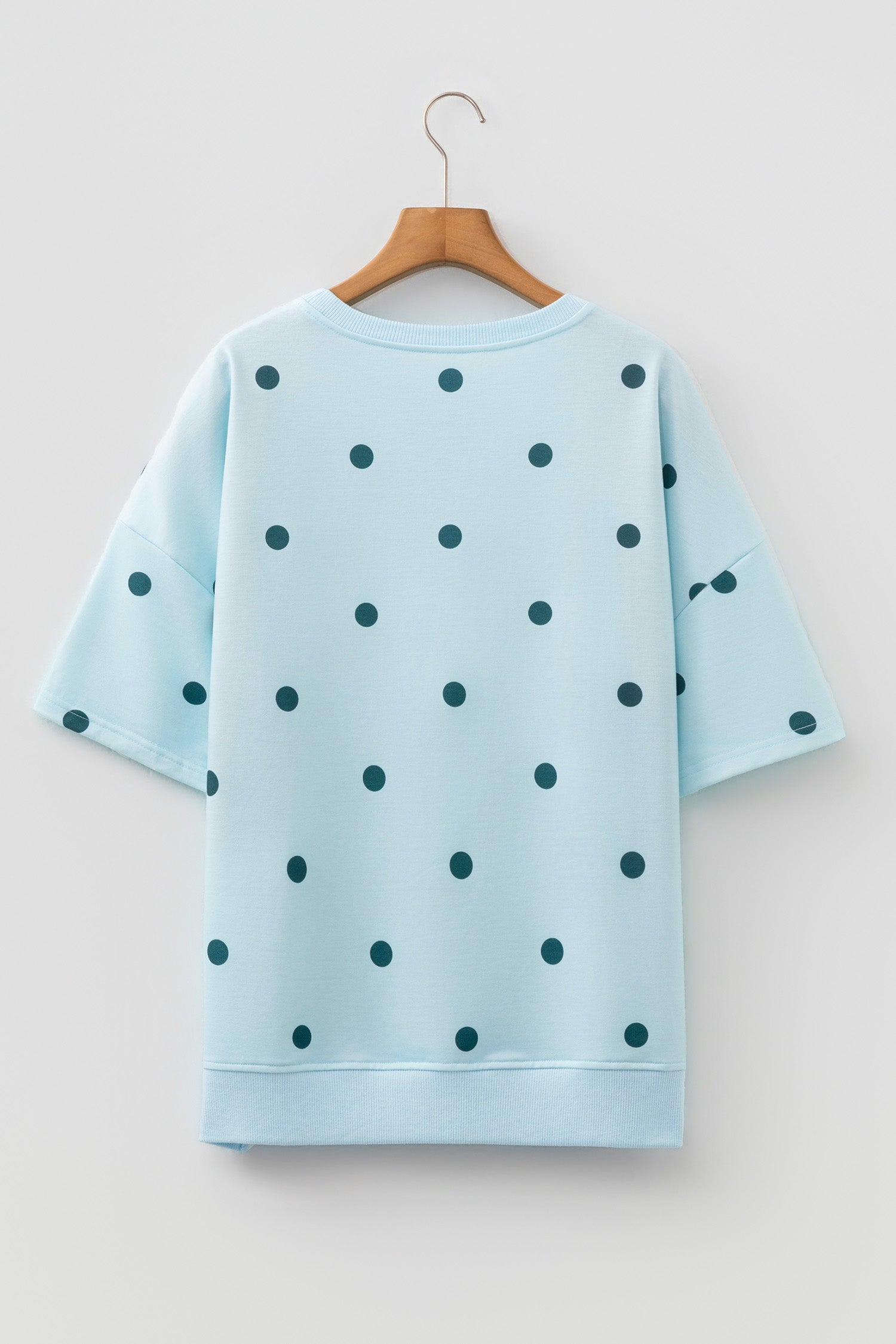 Yellow Polka Dot Print Crossed Seam Detail Oversize Tee