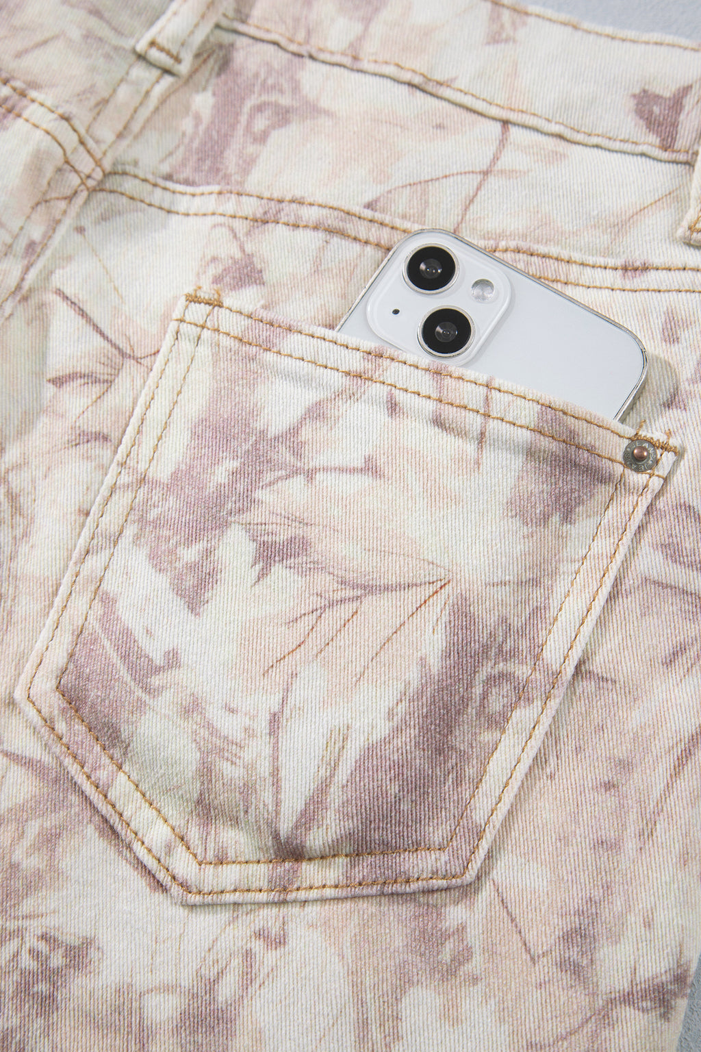 Khaki Woodland Camo Tummy Control Denim Wide Leg Jeans
