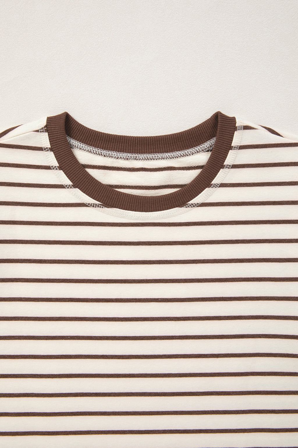 Red Stripe Ribbed Round Neck Trim Loose Tank Top