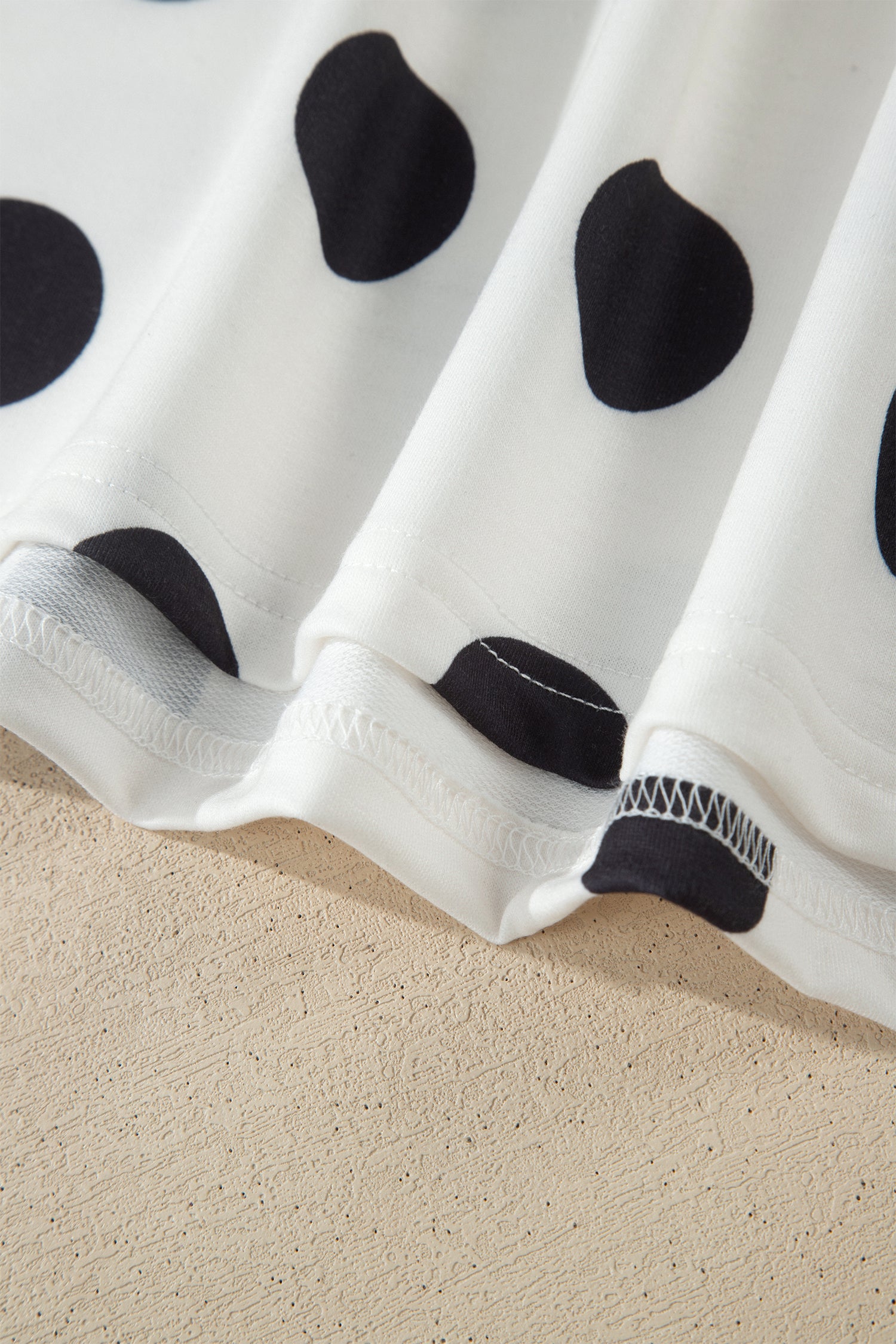 White Polka Dot Short Sleeve Top Casual Skort 2pcs Outfit