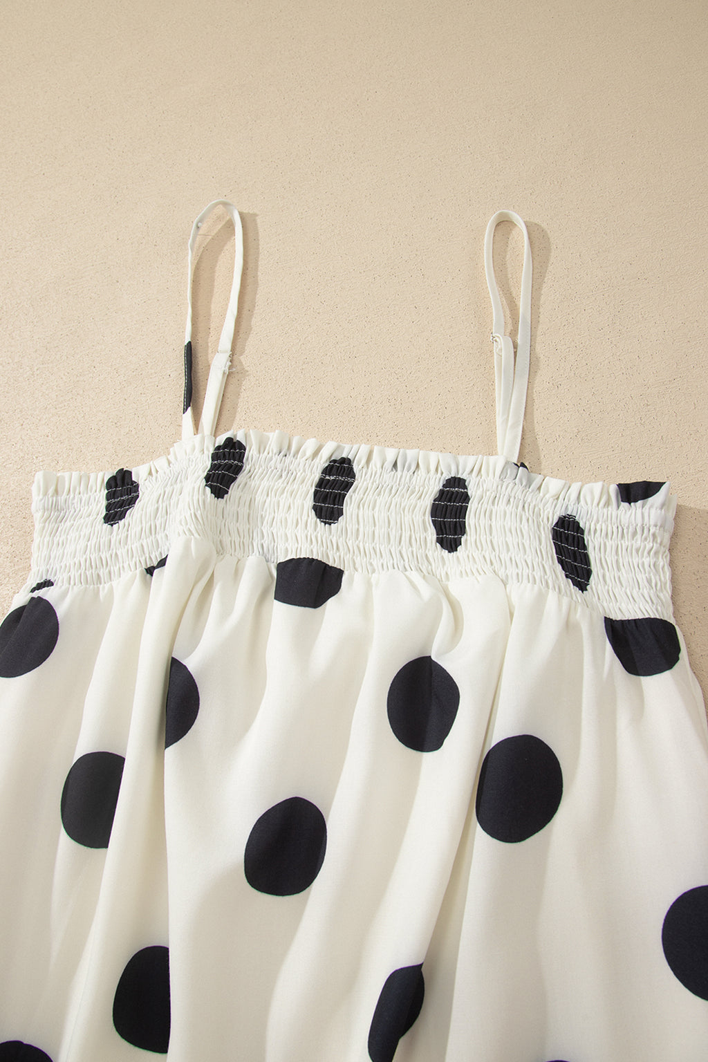 White Polka Dot Spaghetti Straps Maxi Dress