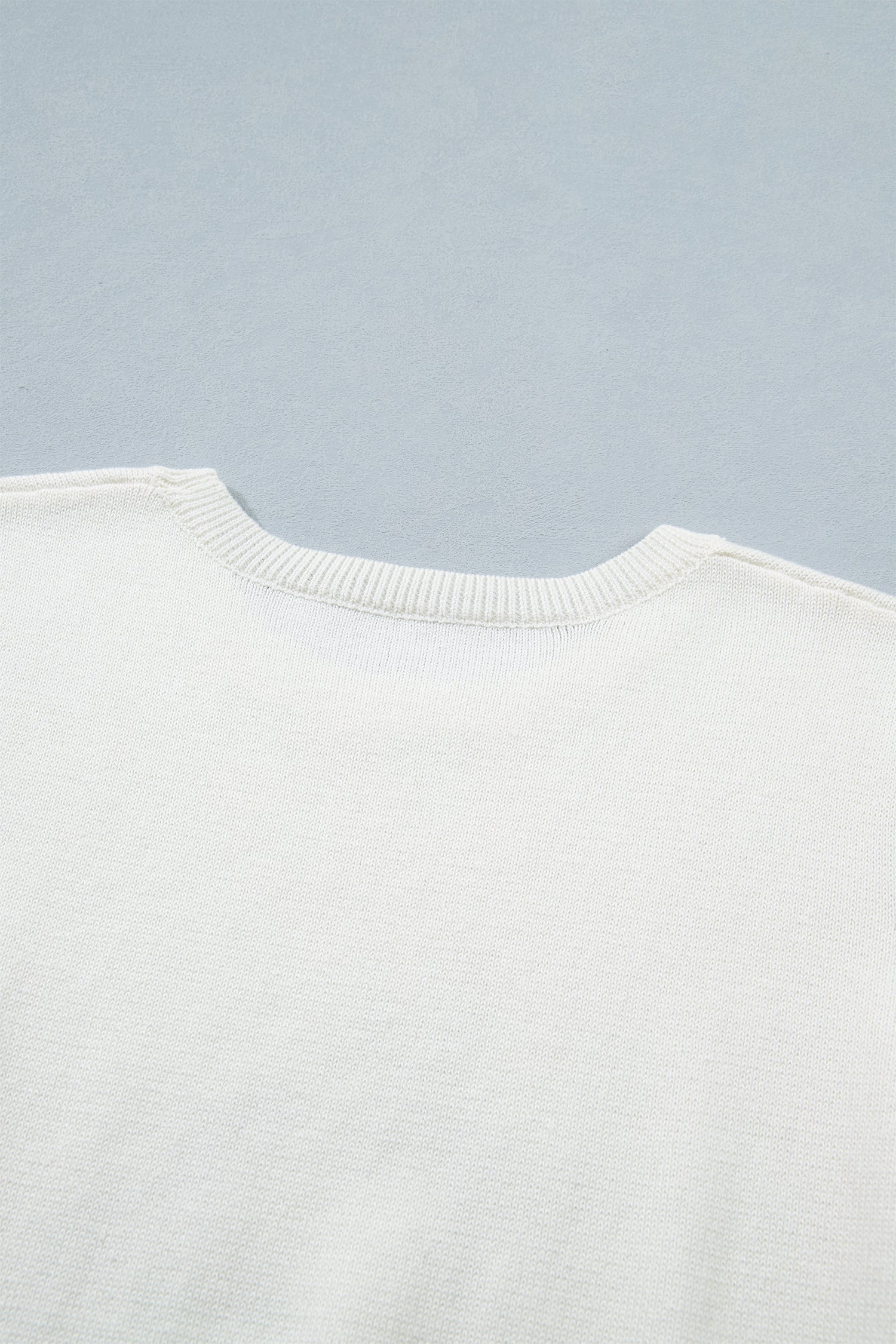 White Wild West Horse Head Printed Short Sleeve Sweater