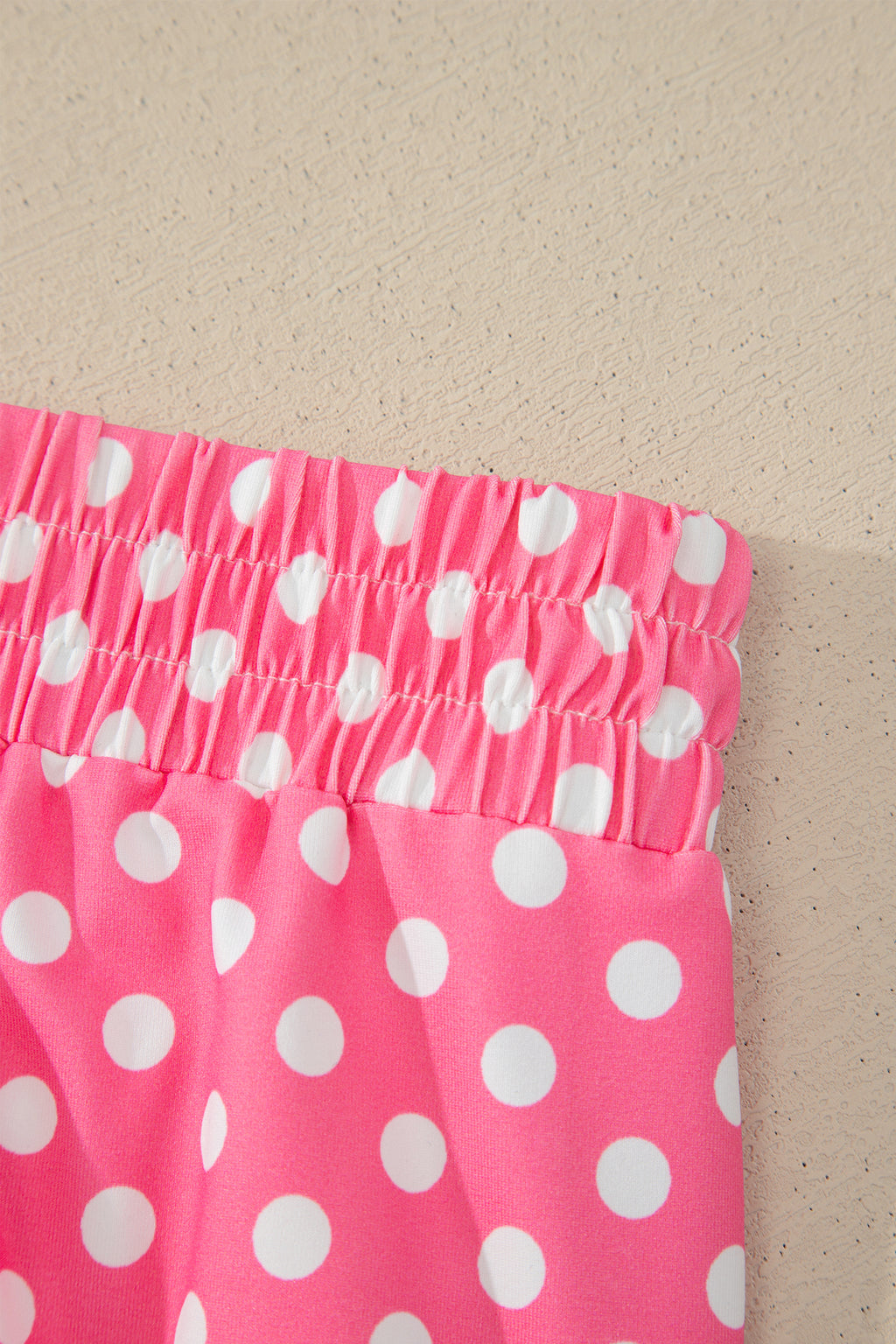 Pink Polka Dot Print Slim Tank Loose Pants 2pcs Outfit