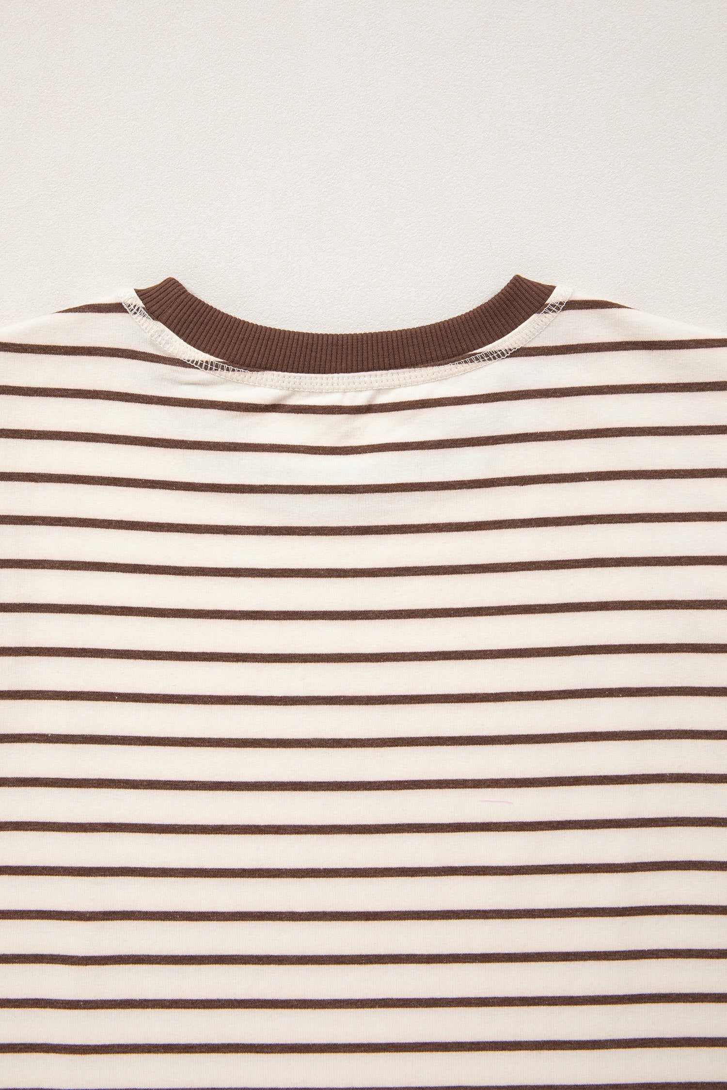 Red Stripe Ribbed Round Neck Trim Loose Tank Top