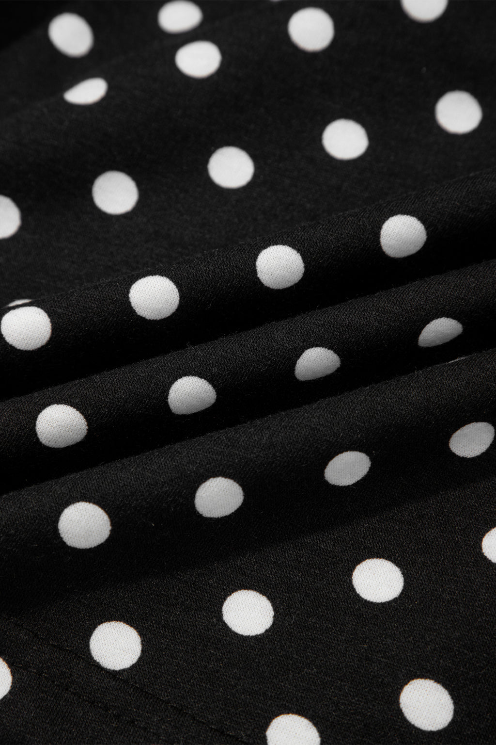 Black Polka Dot Drawstring Casual Mini Skort